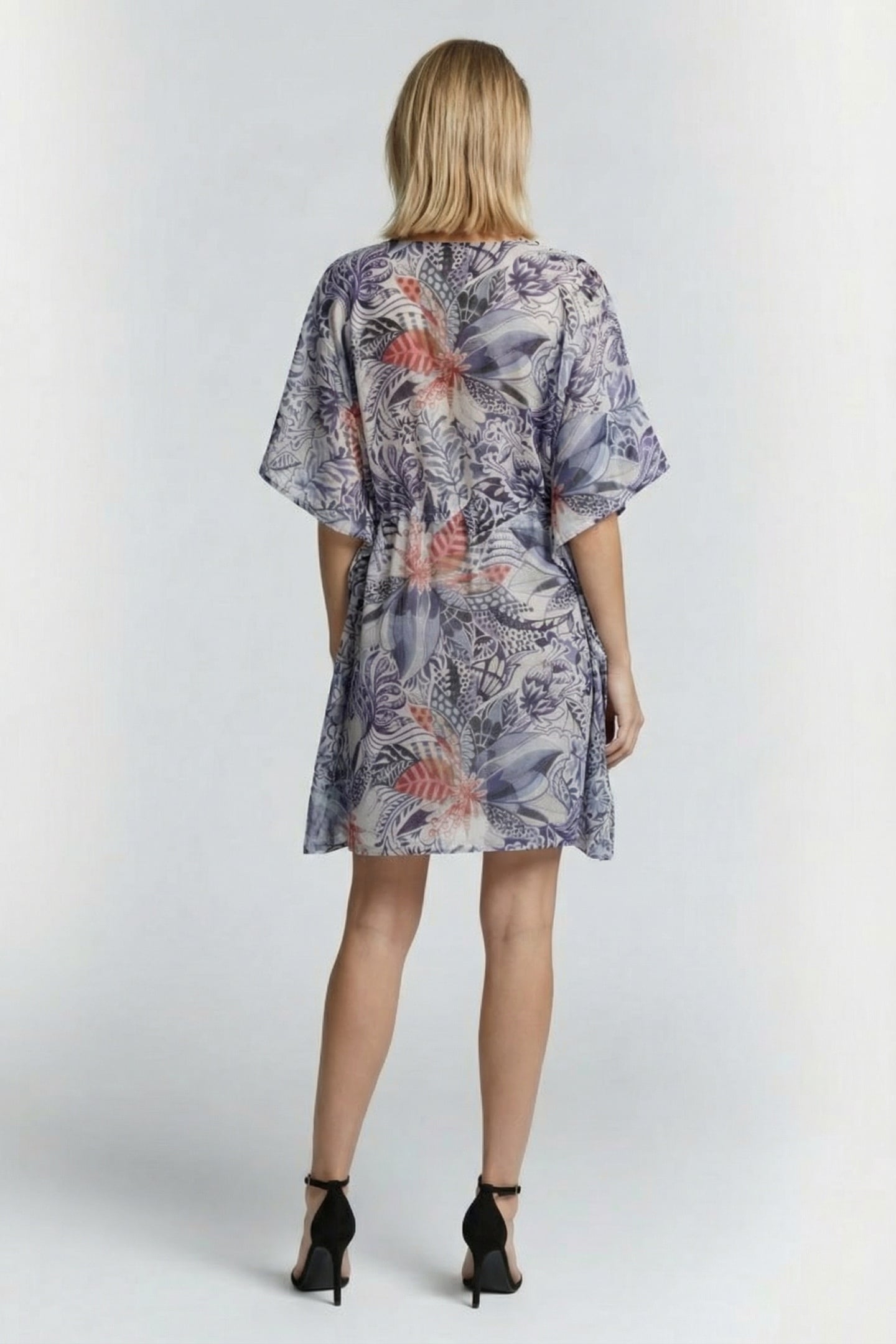 KAFTAN IN OFFWHITE WITH AZUR FUSION PRINT 2