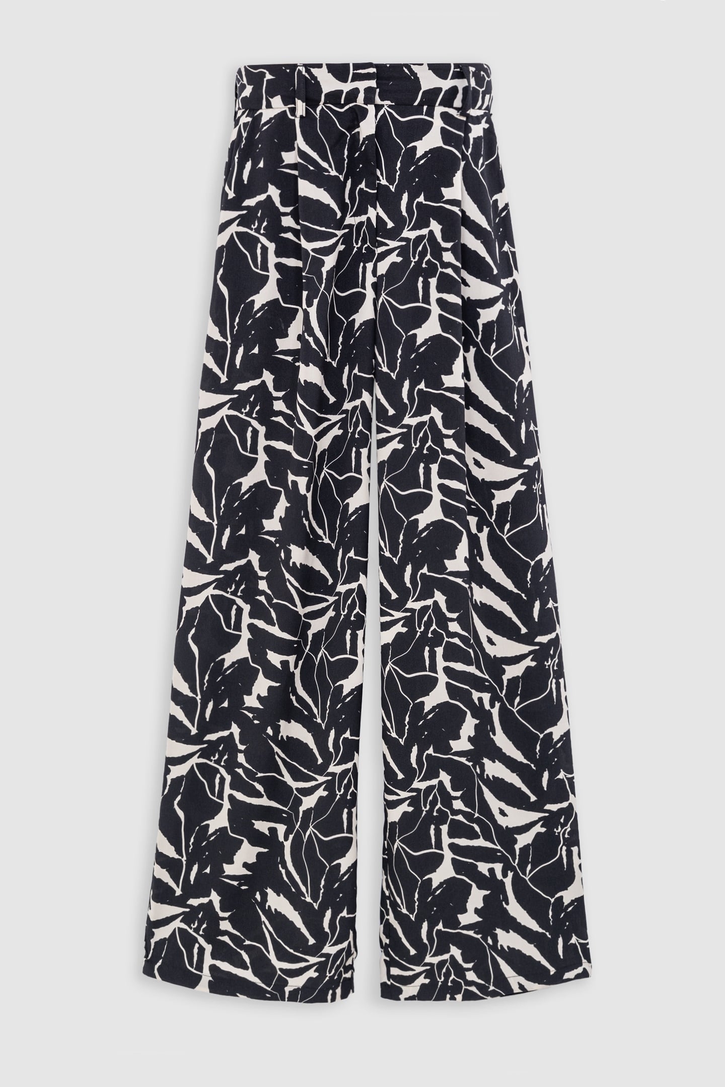 BLACK FLOWING PANTS WITH ZEBRA FLOWER PRINT 4