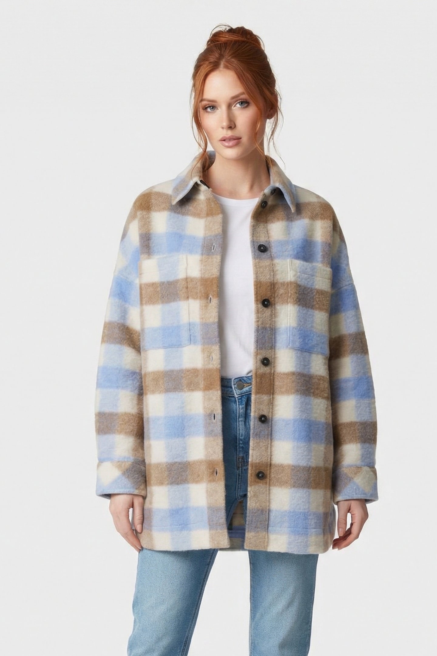 WALLIS OVERSHIRT BLUE/BROWN 1