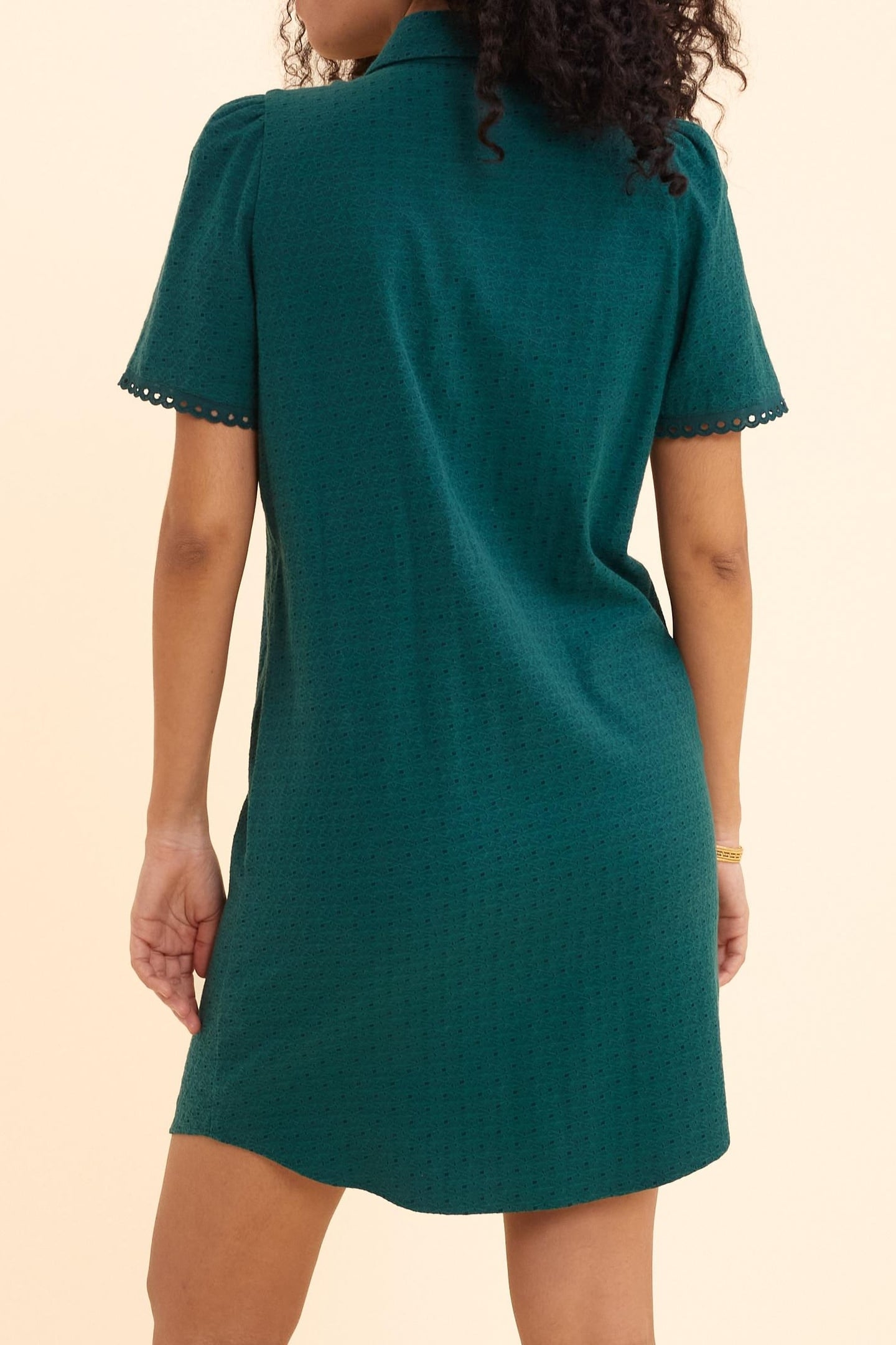 GREEN DECORATIVE JACQUARD SHIRT DRESS GREEN 4