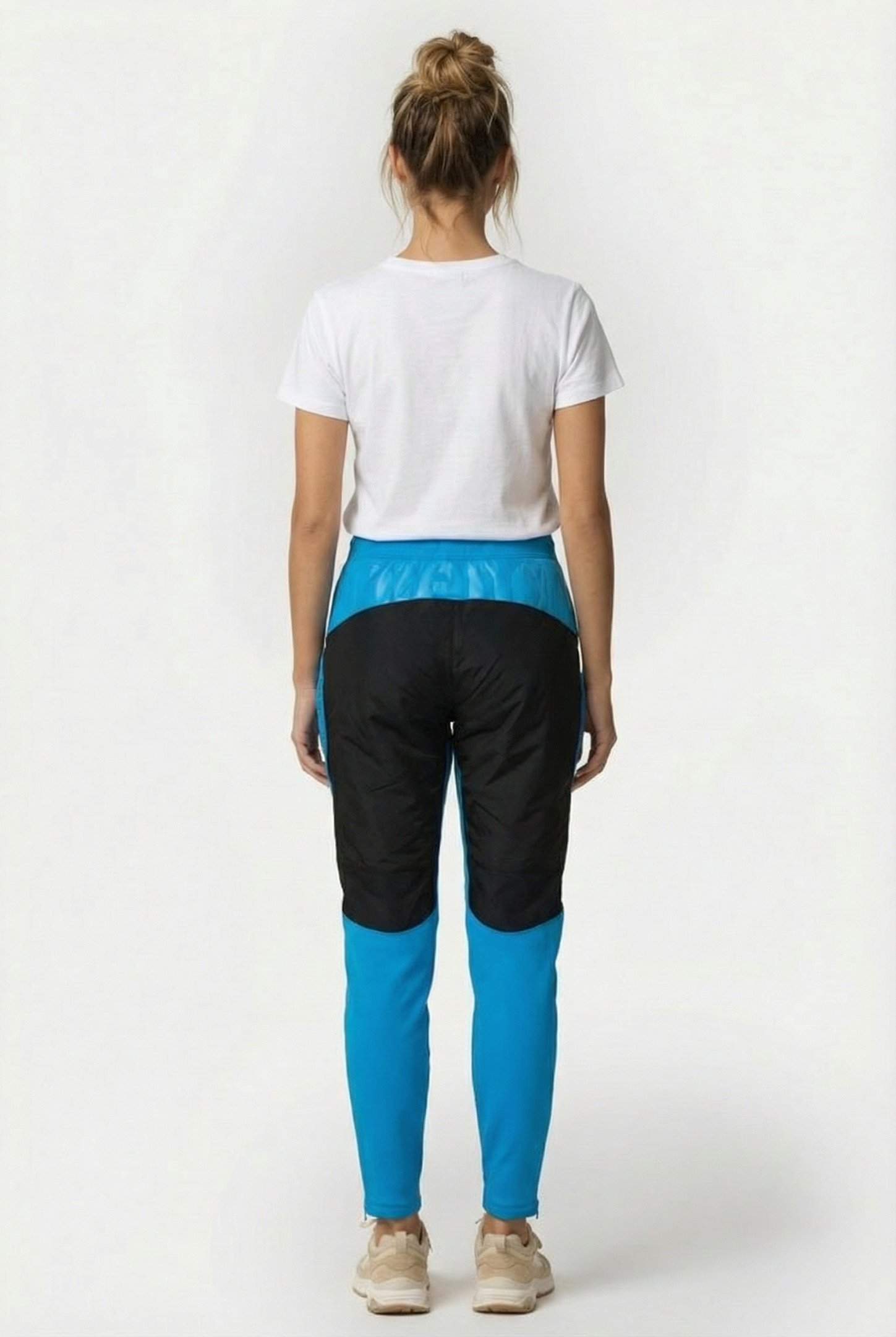 UNISEX HALF-QUILTED PANT CYAN BLACK 3