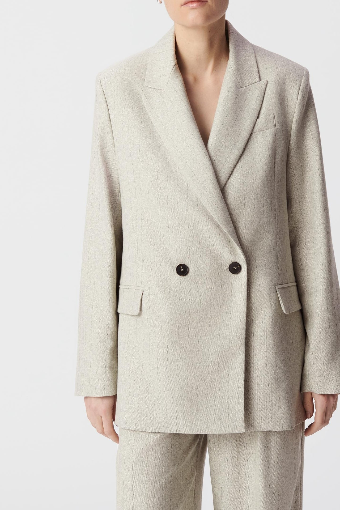 GREY LUREX STRIPE SUIT JACKET 2