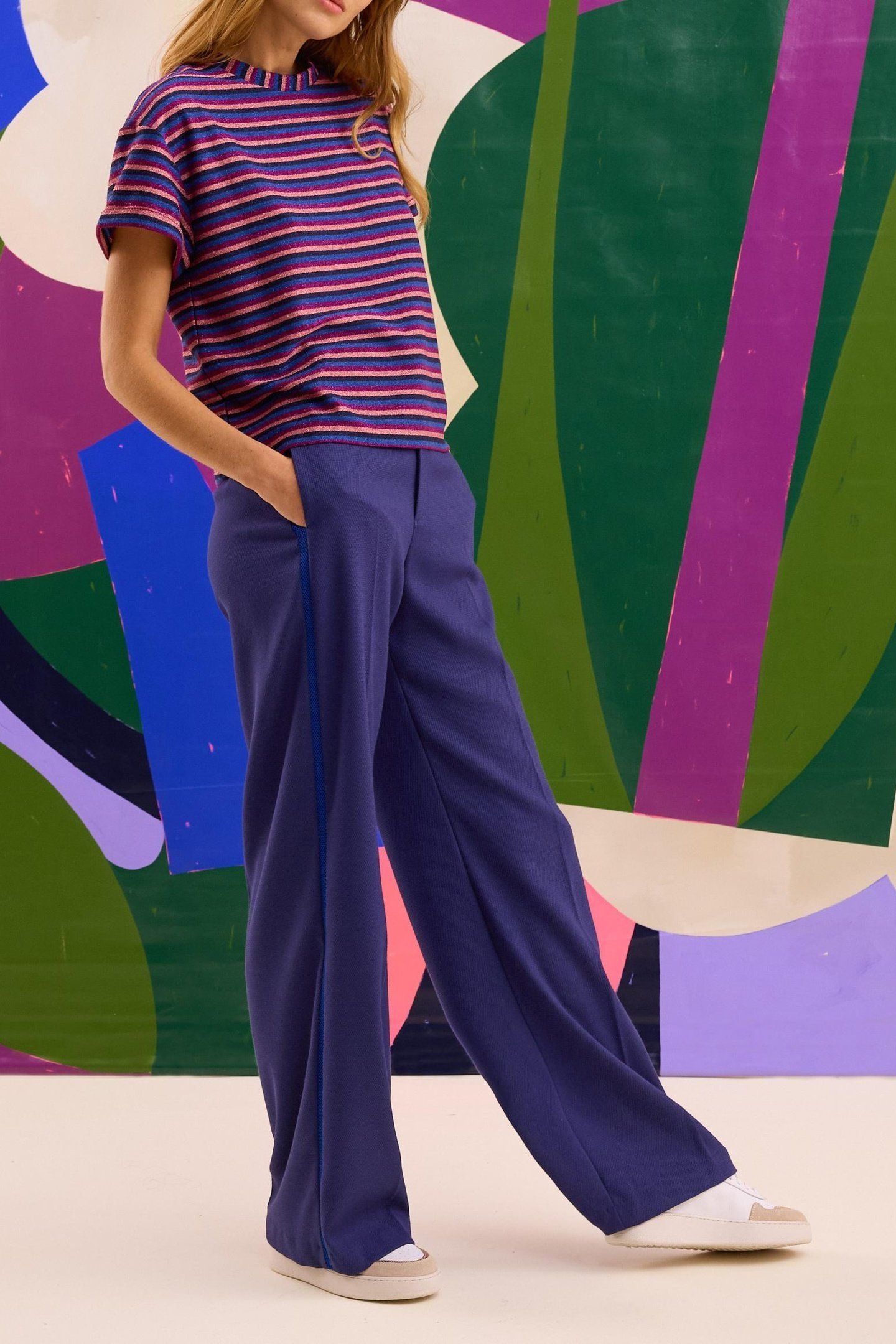 LUREX STRIPED VIOLET T-SHIRT MULTICO VIOLINE 8