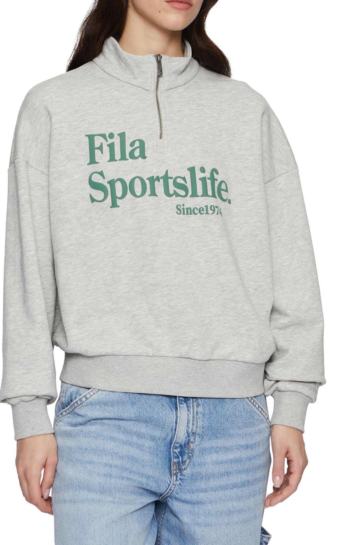 LACHY OVERSIZED HALF ZIP SWEATER LIGHT GREY MELANGE 2