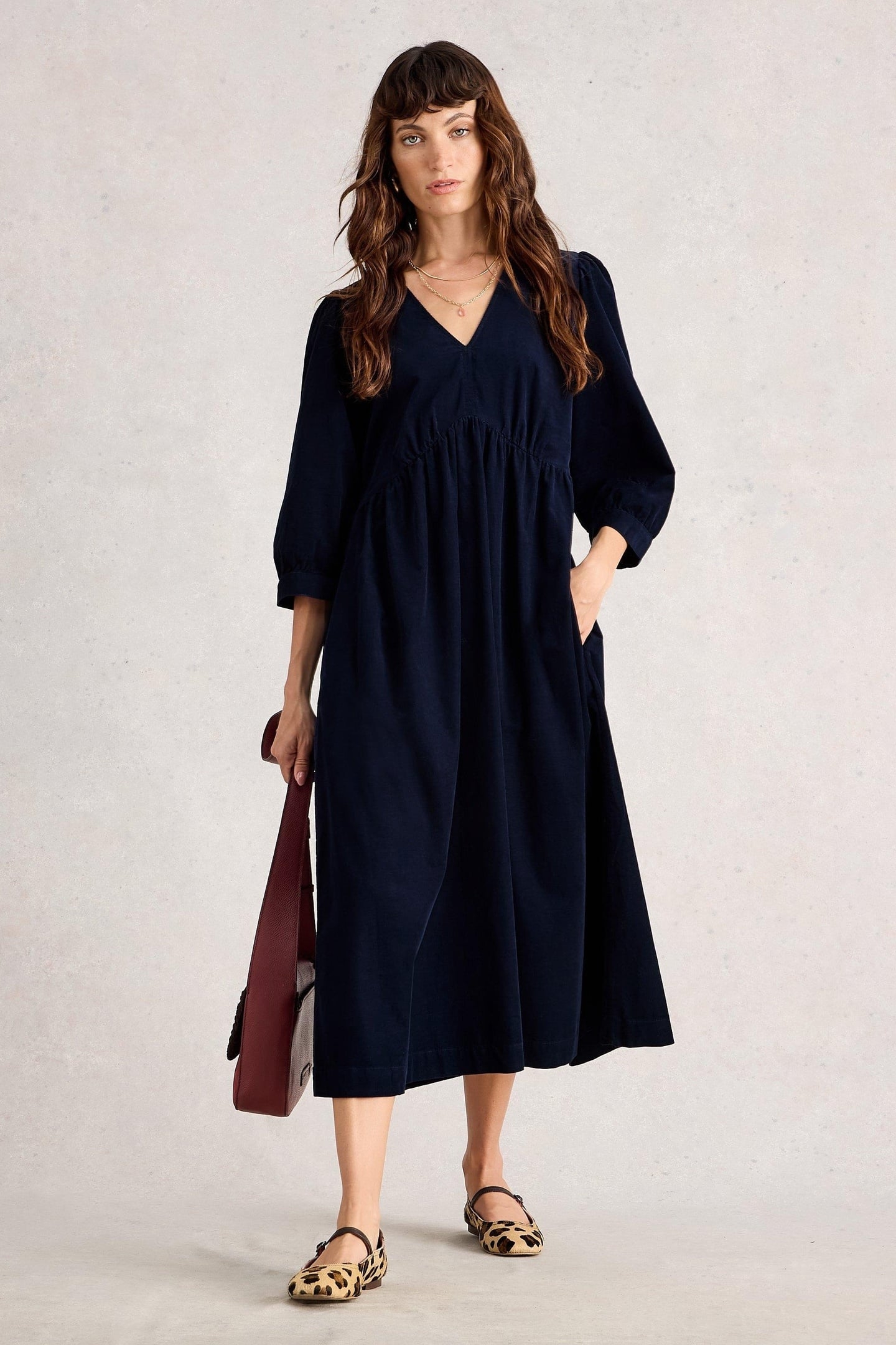 LUCY CORD DRESS DARK NAVY 1