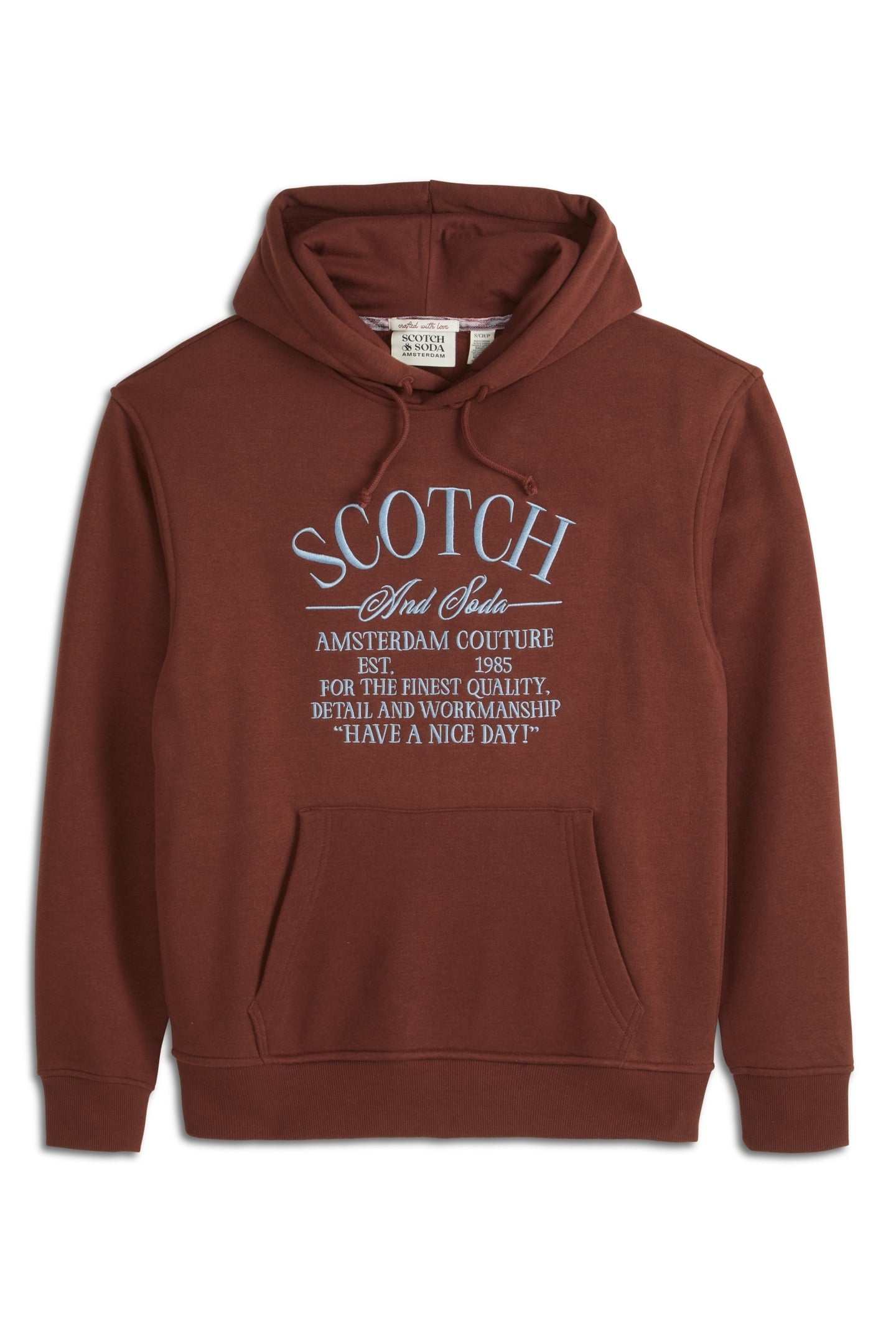 RELAXED FIT FLEECE GRAPHIC HOODIE BROWN/RED 1