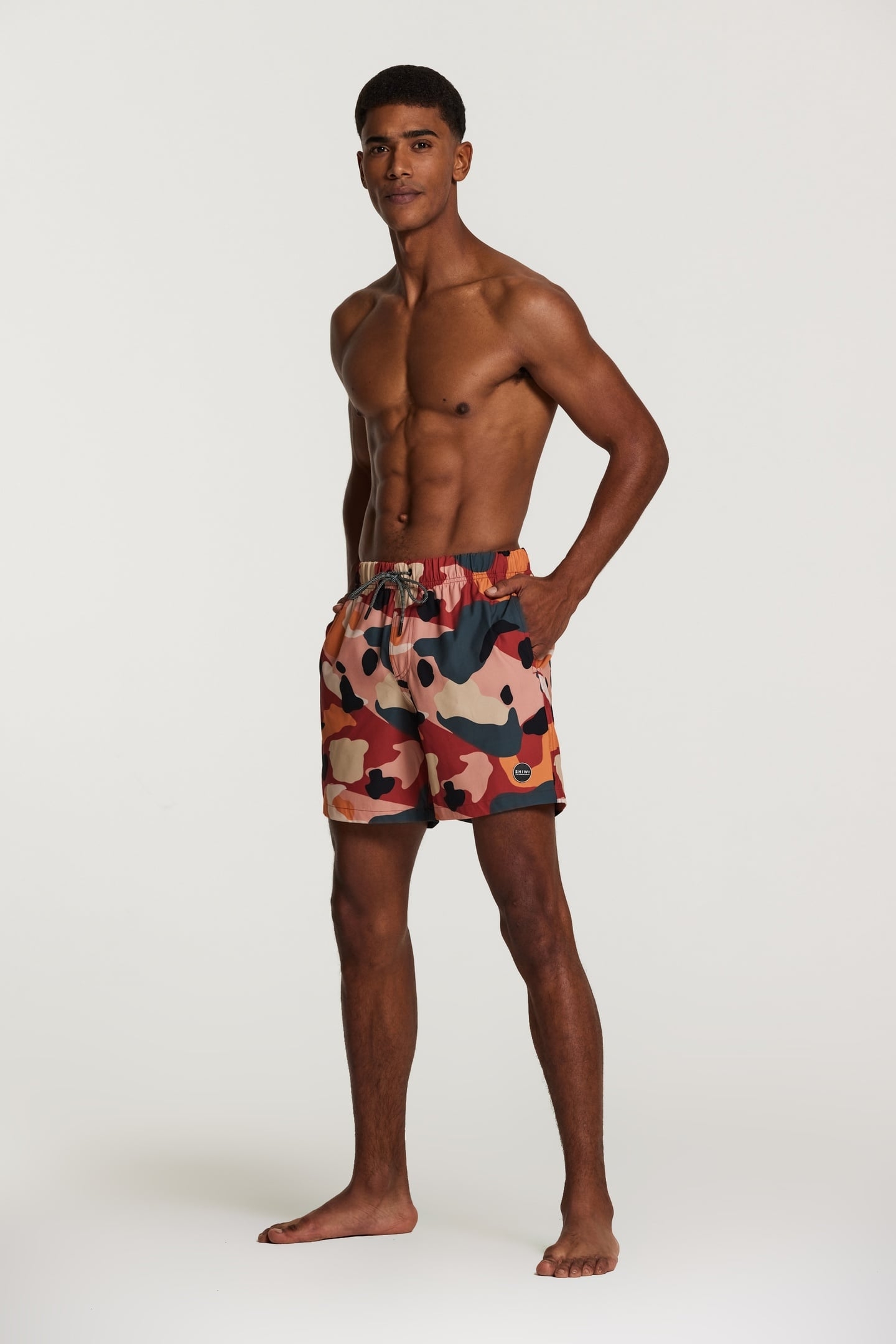 STRETCH SWIMSHORT NEO CAMO TANDORI SPICE BROWN 3
