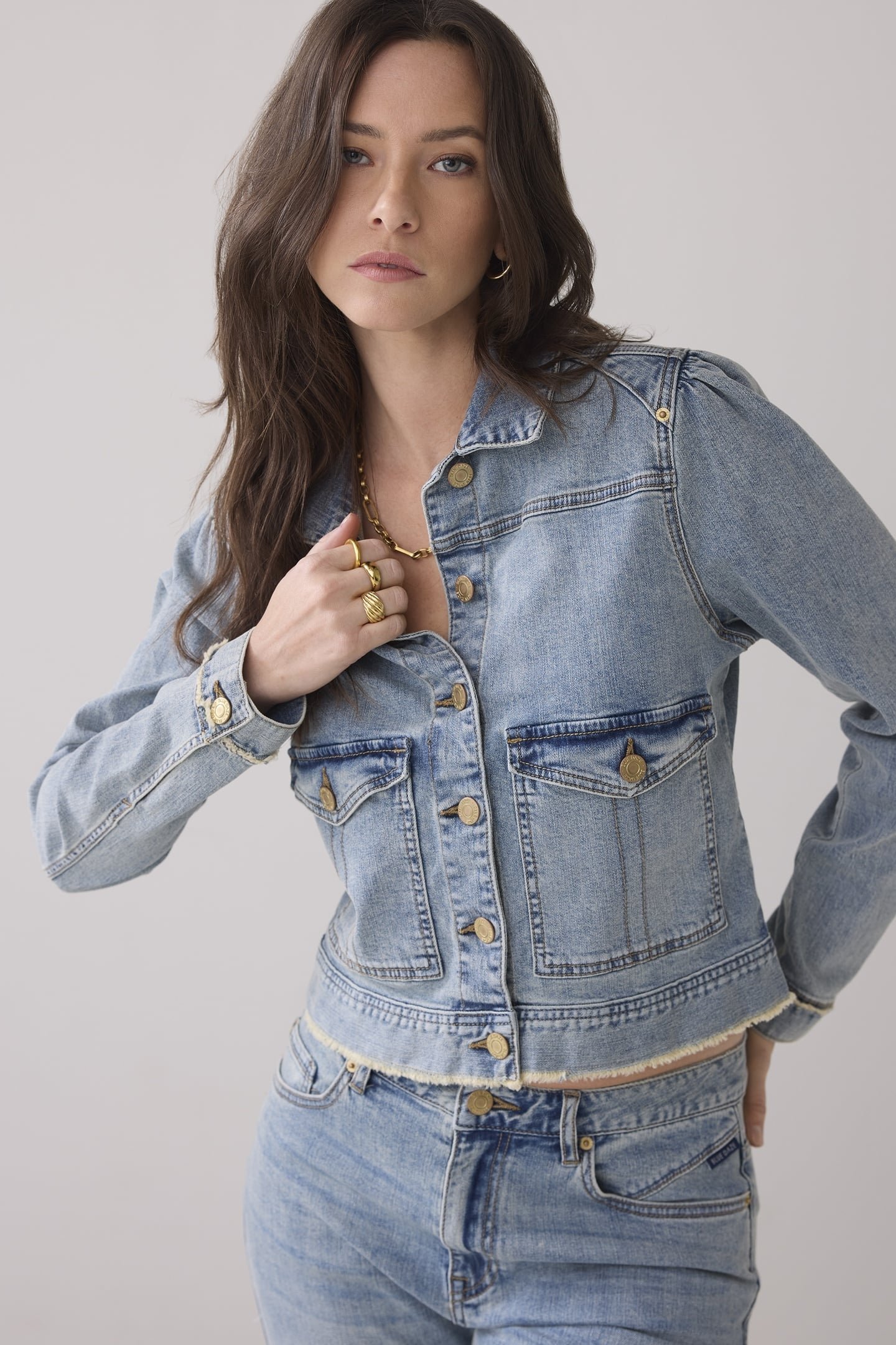 SLIM JACKET LIGHT WEIGHT COTTON VINTAGE BLUE DENIM 2