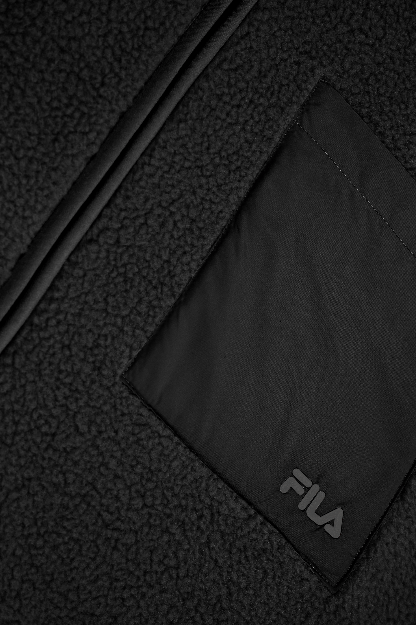 VALGRANA REGULAR TEDDY FLEECE JACKET BLACK 5