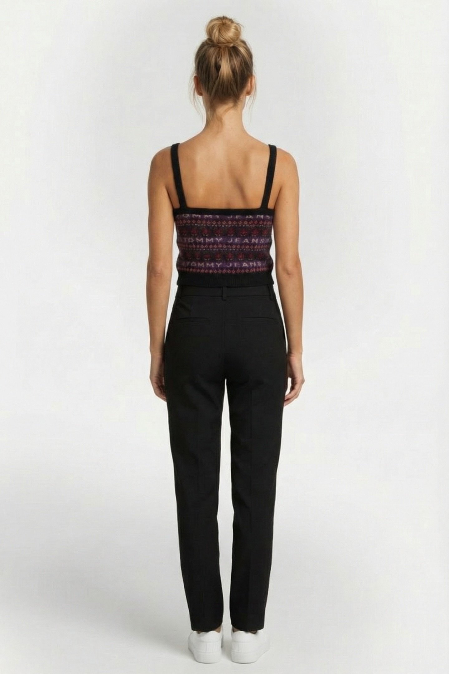 CHIC FAIR ISLE SLIM KNIT CAMI TOP BLACK 2