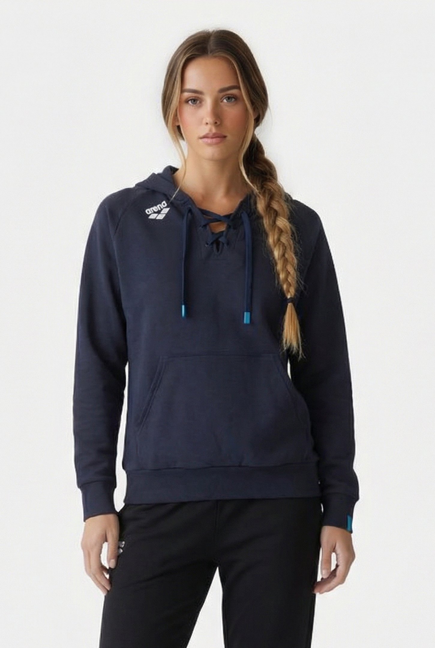 UNISEX TEAM HOODED SWEAT LACED NAVY-LACE 2