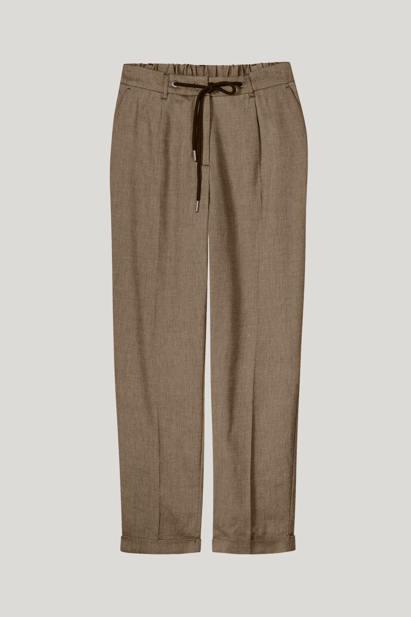TROUSERS LINEN BLEND TWILL KHAKI 3