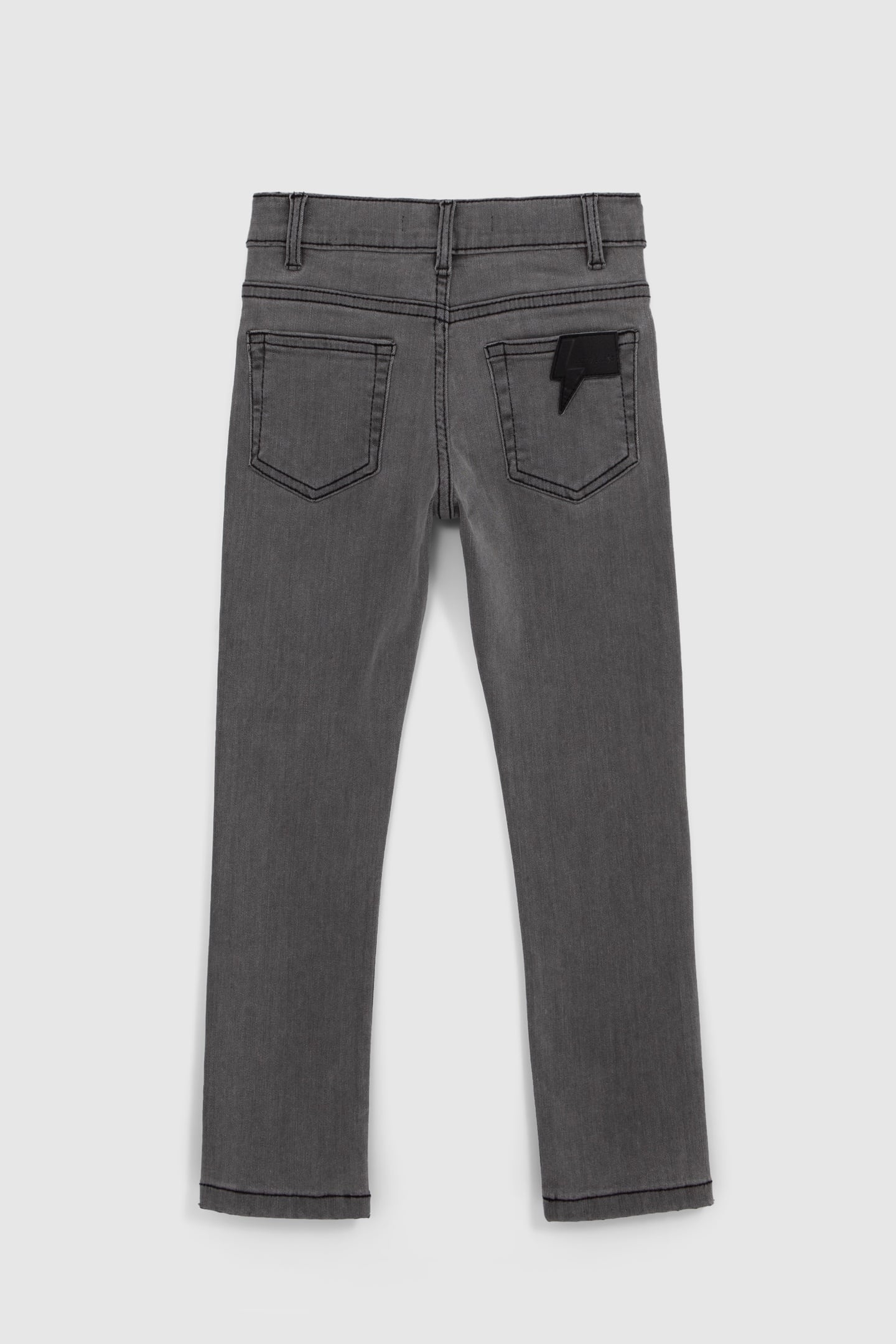 BOY’S GREY SLIM JEANS WITH BADGE AND JACRON LIGHTNING 2