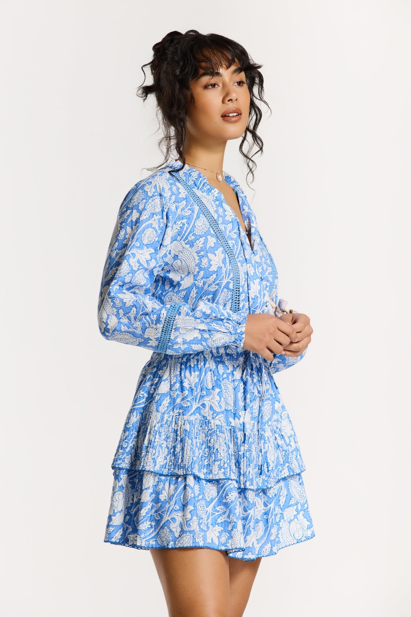 ELSIE BLOUSE FLOWER BLUE PERIWINKLE FLOWER 3