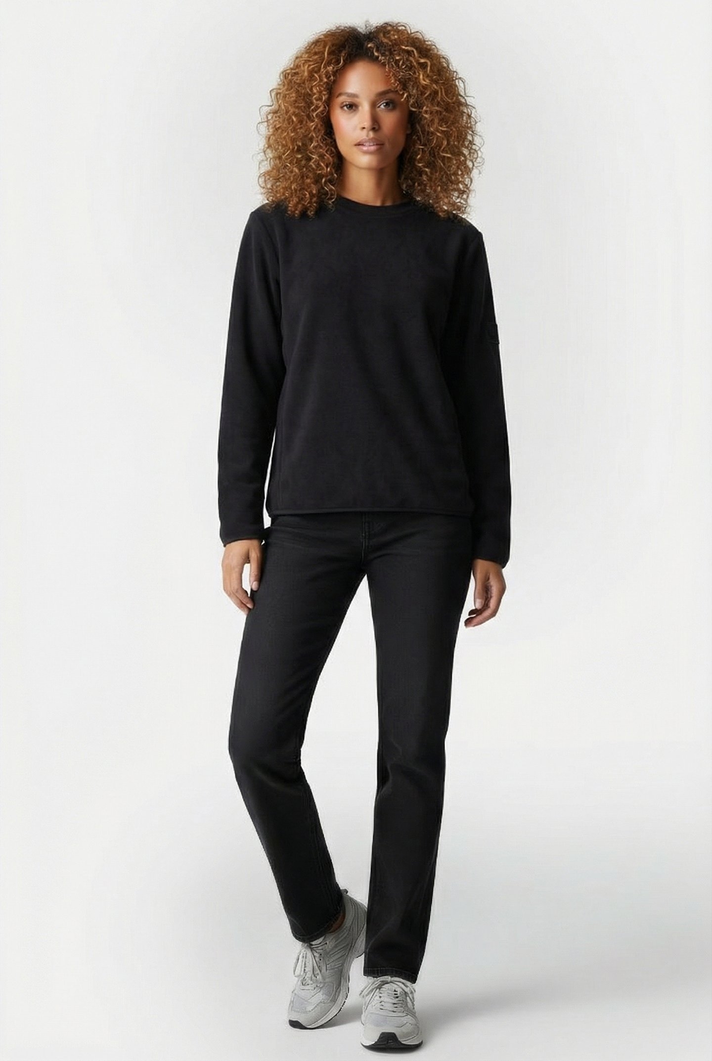 FLEECE CREW NECK T1 BLACK UNISEX 2