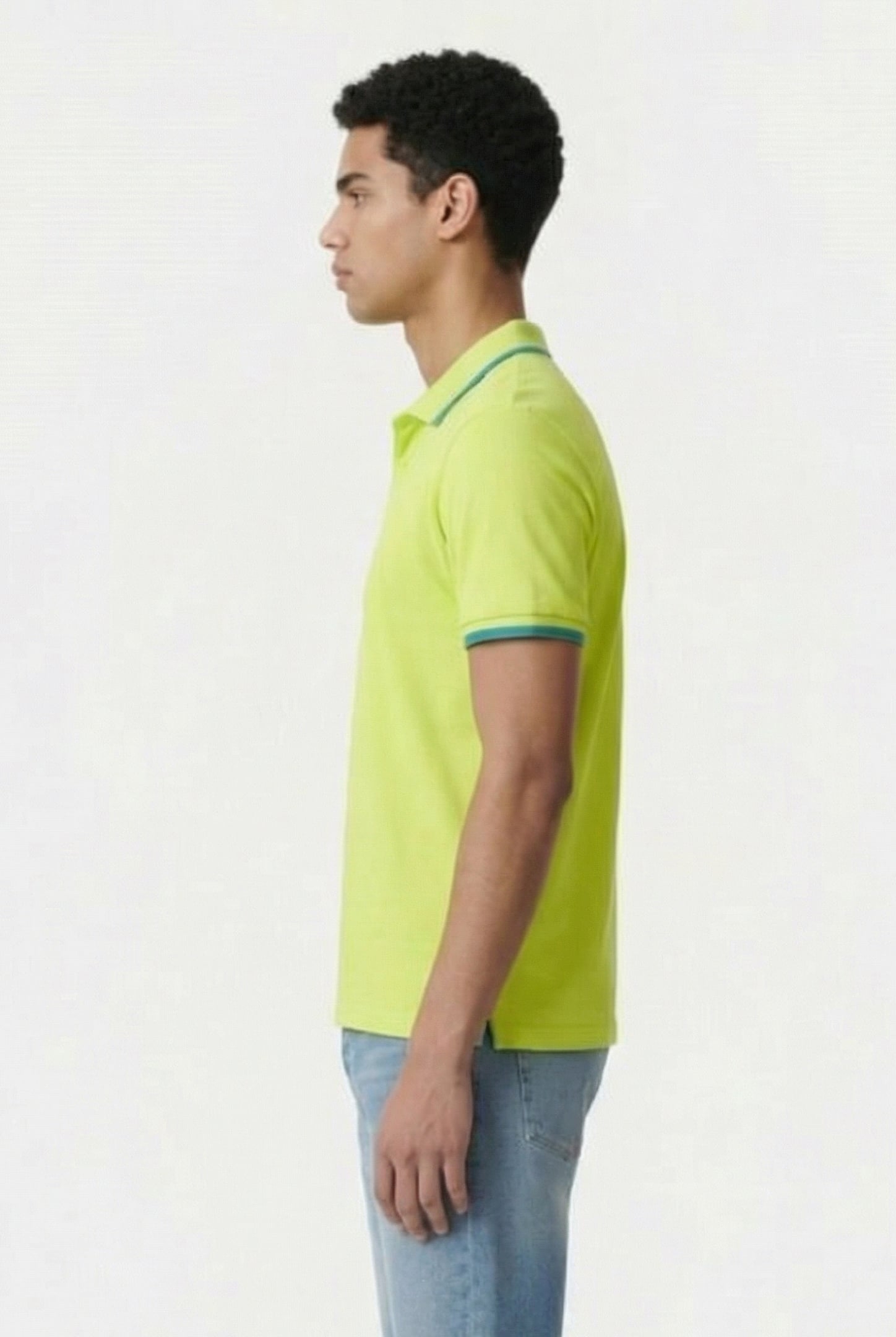 MEN'S POLOSHIRT ARENA TRIM COTTON PIQUET SOFT GREEN-BLUE COS 3