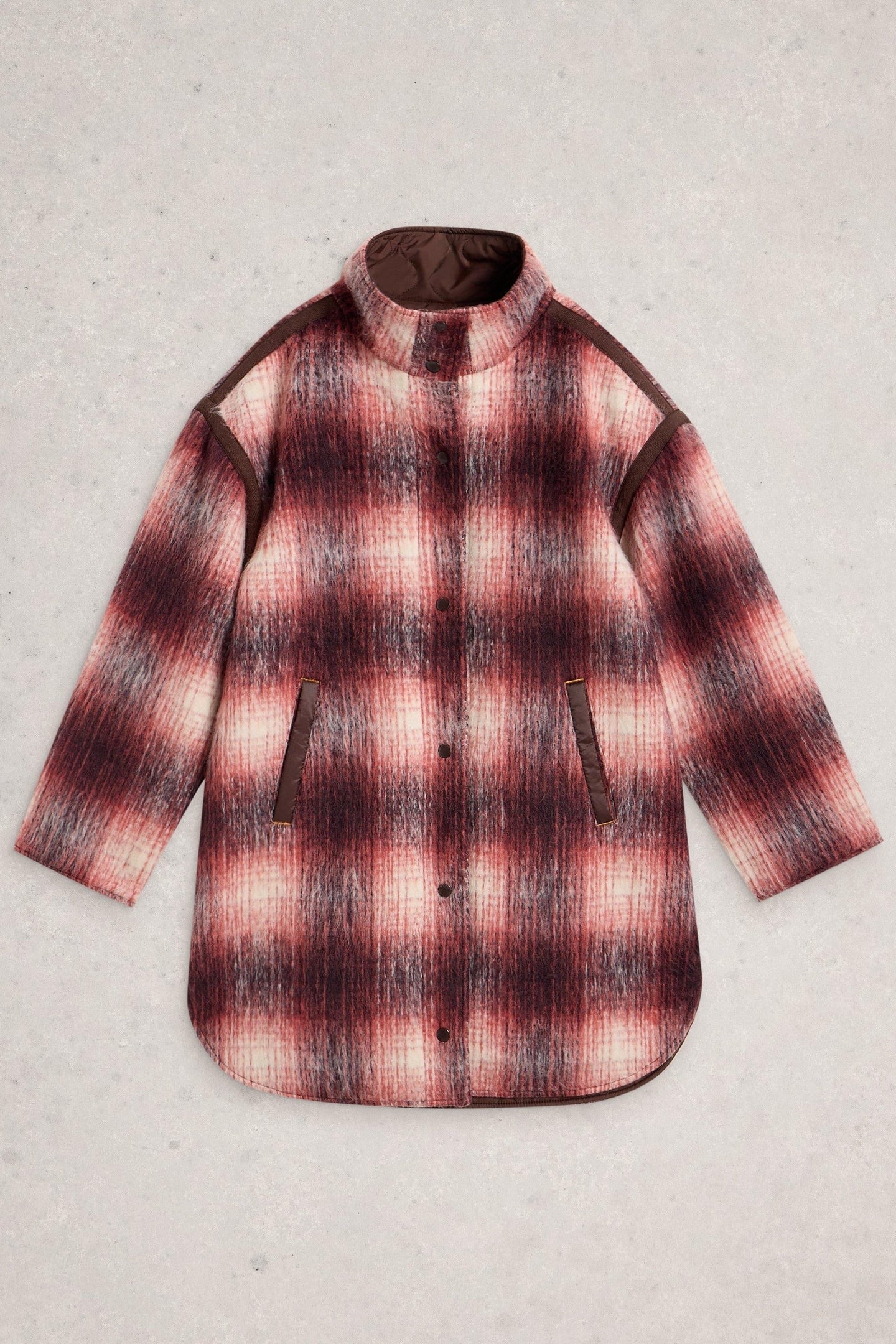 MARLOWE REVERSIBLE COAT PLUM MULTI 4