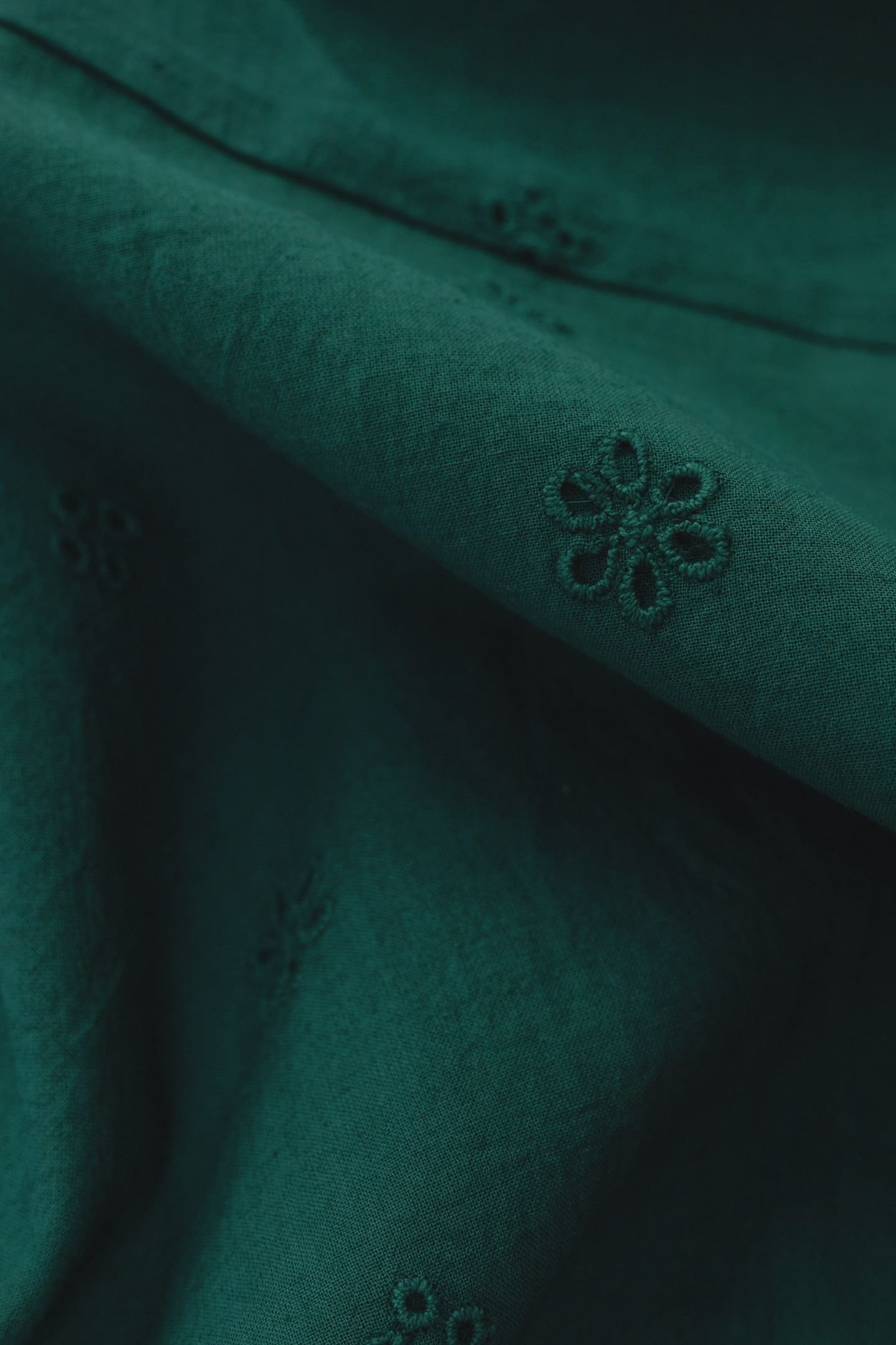 GREEN TOP EMBROIDERY ANGLAISE DOUBLE-BREASTED BUTTONING GREE 8