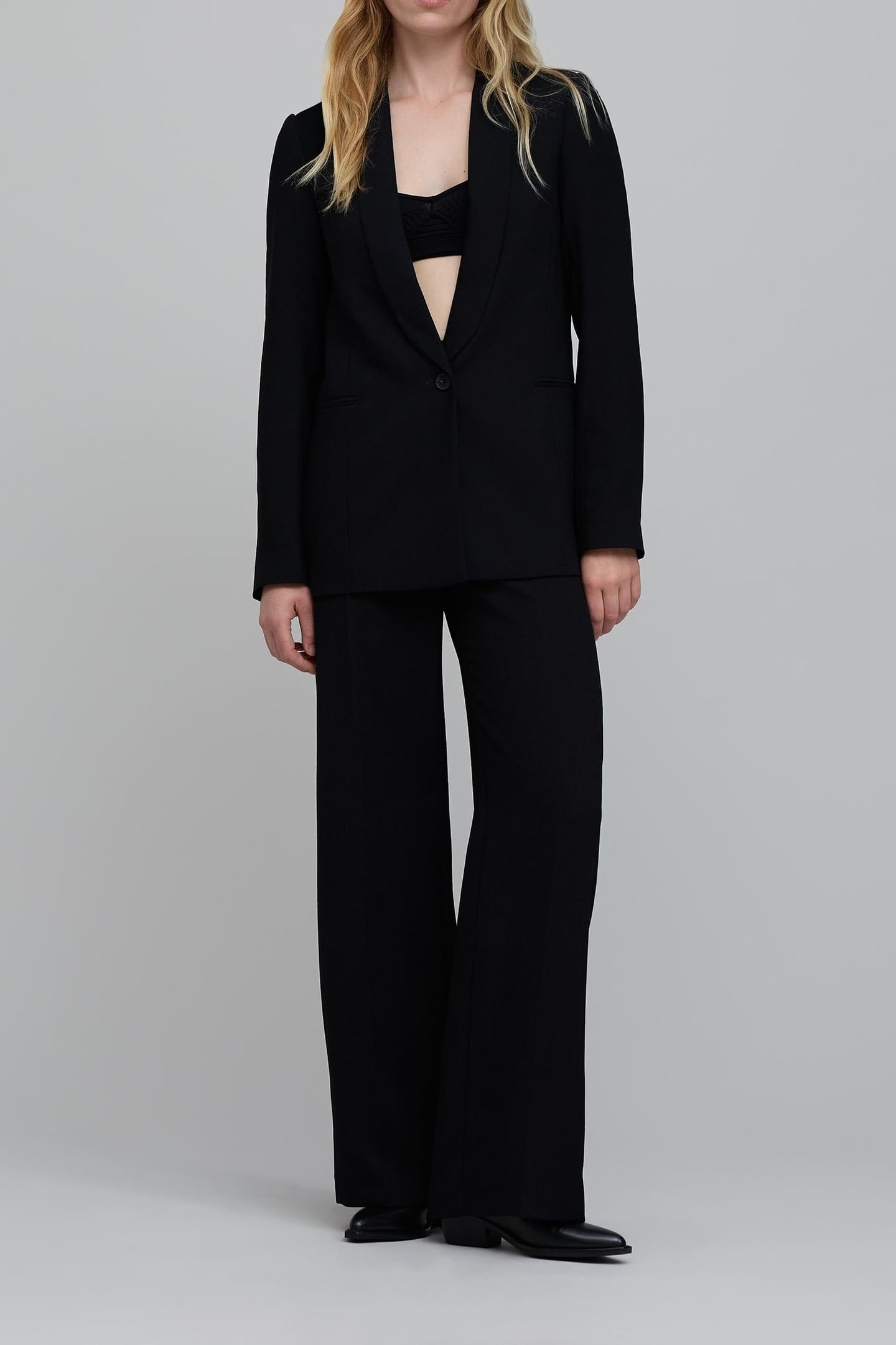 BLACK SHAWL COLLAR SUIT JACKET 1