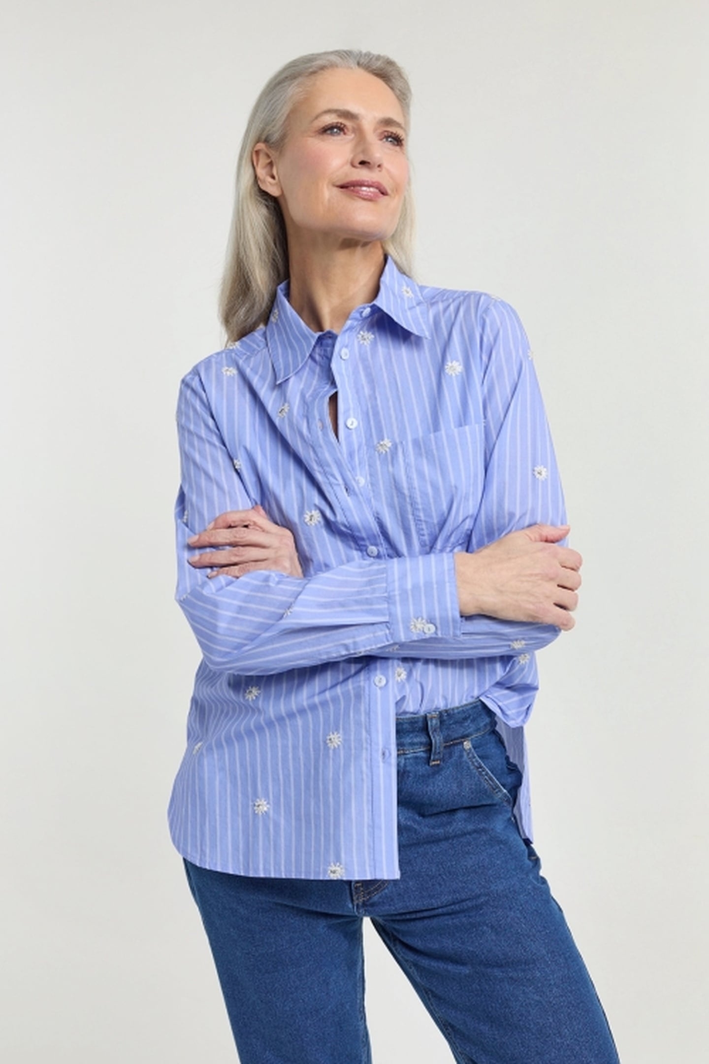 JUUL BLOUSE LAVENDER STRIPE 2