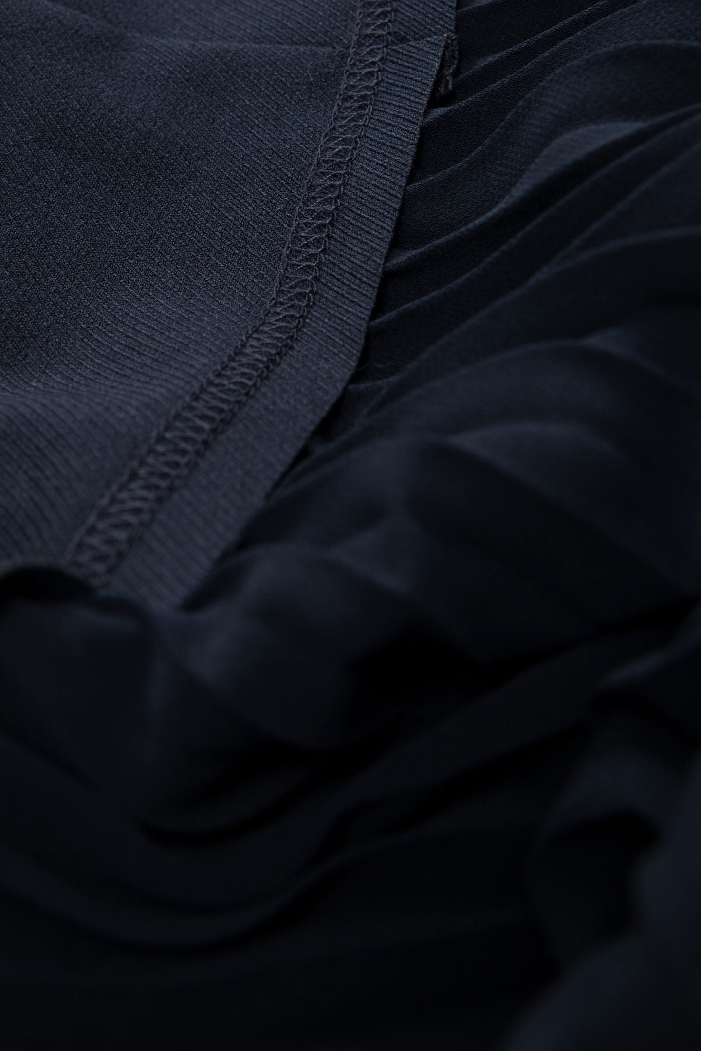 NAVY BI-MATERIAL LONG SKIRT 8