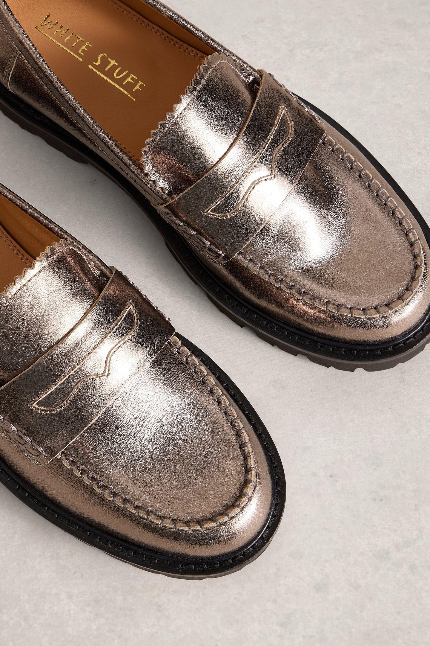 LAURA CHUNKY LOAFER PEWTER METALLIC 4