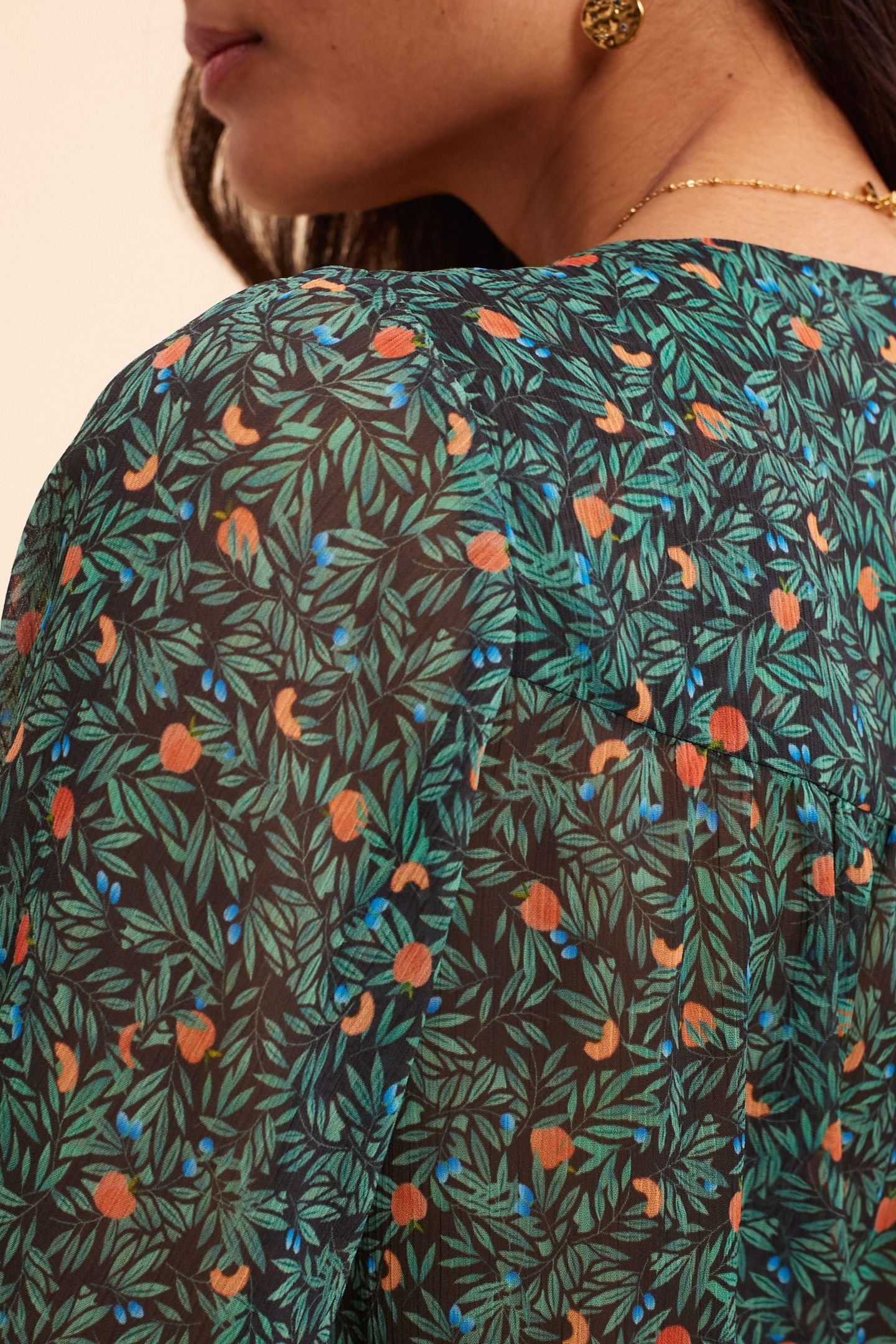 GREEN BLOUSE WITH SUMMER FRUIT PRINT GREEN 6