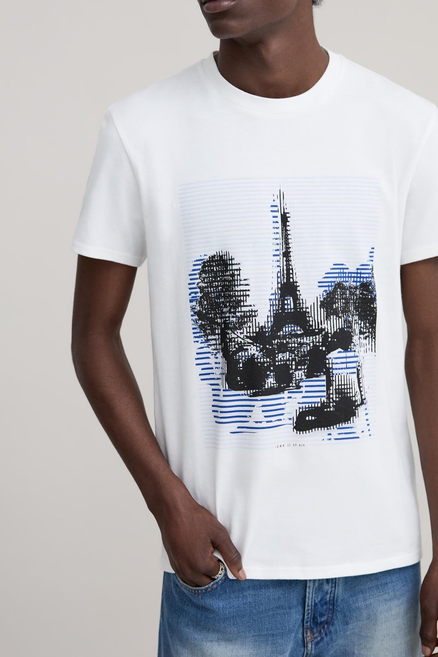 WHITE ORGANIC COTTON EIFFEL TOWER T-SHIRT 3