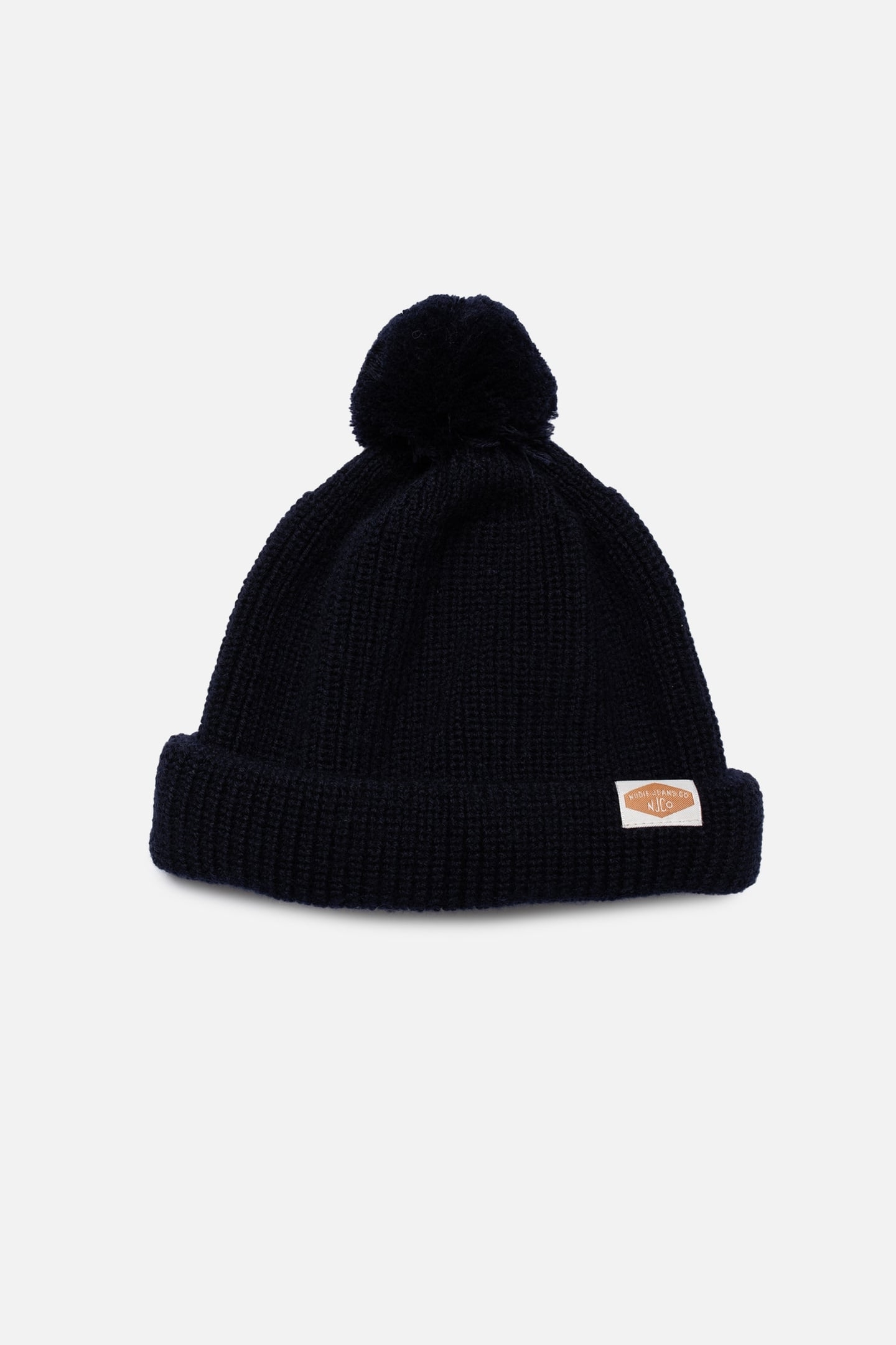 CHUNKY POMPOM WOOL BEANIE NAVY 2