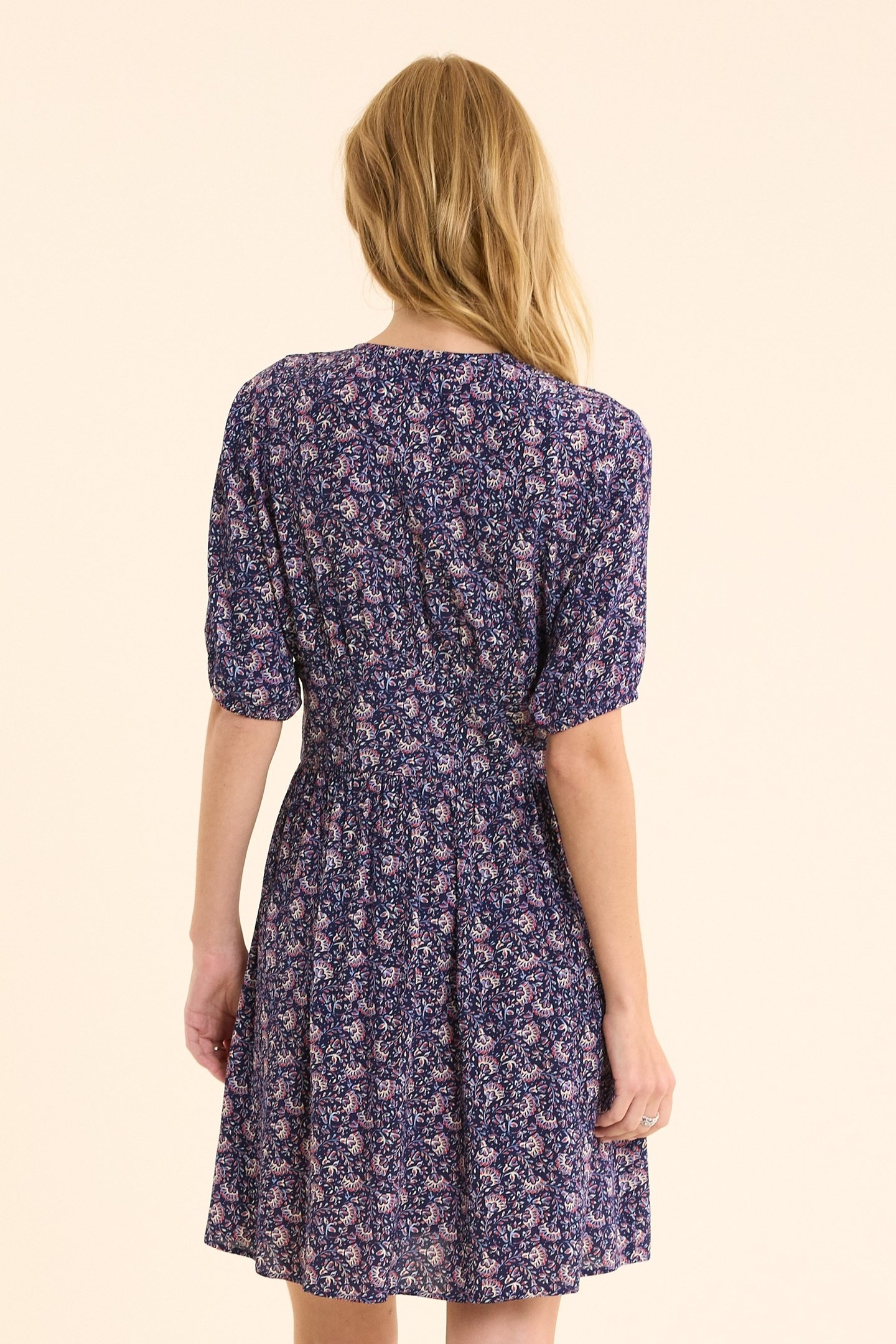 NAVY DRESS WITH ROCK FLORAL PRINT MARINE 4