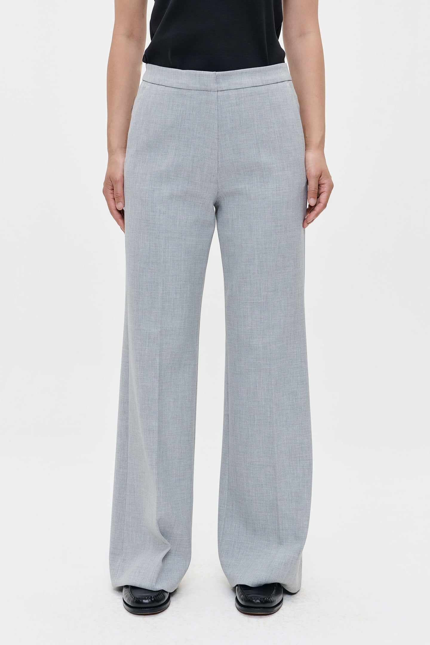 COMPACT STRETCH STELLA PANTS LIGHT GREY MELANGE 2