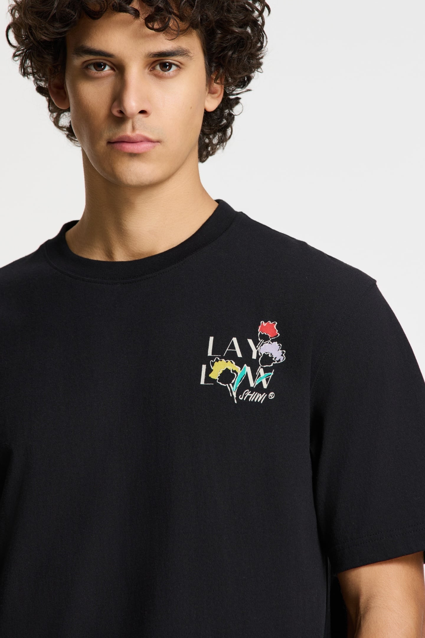 FINN RELAXED T-SHIRT SKETCHED FLOWERS BLACK 6