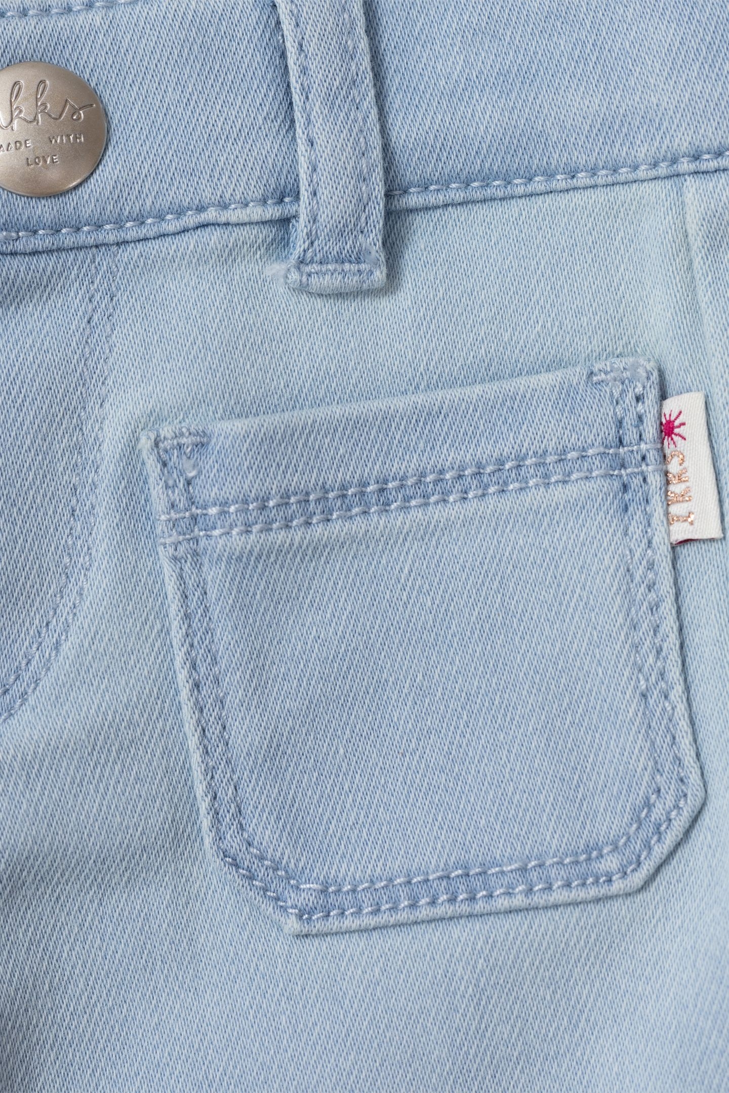 PINK JEANS WITH PALM-TREE PRINT SCARF BELT 7