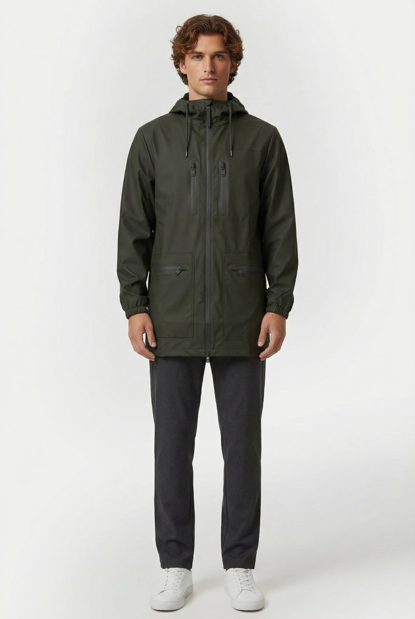 UNISEX CARGO LONG JACKET W3 GREEN 4