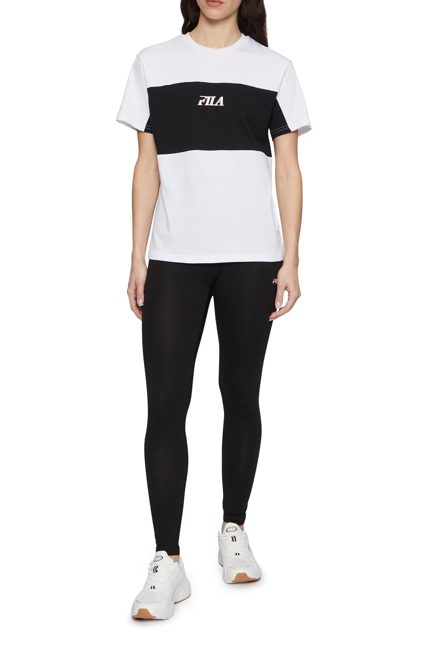 LAARNE BLOCKED TEE BRIGHT WHITE-BLACK 2