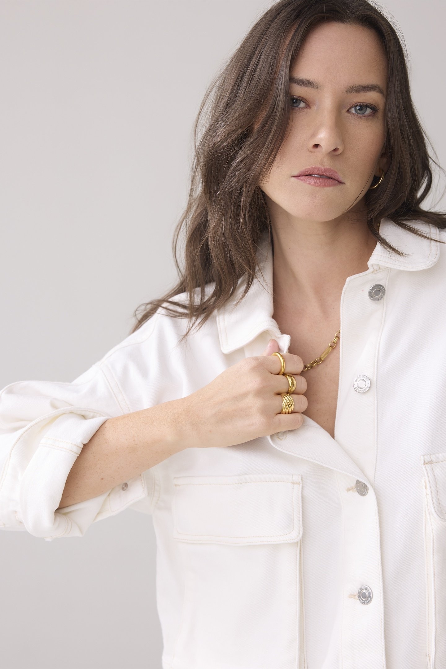 DENIM JACKET COMFI COTTON TWILL WHITE DENIM 4