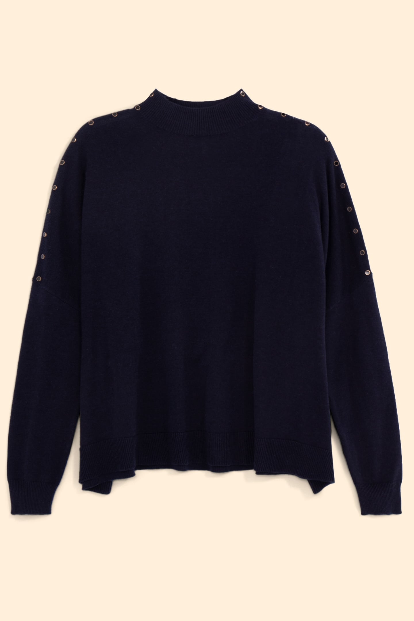 NAVY CAPE KNIT SWEATER DECORATIVE BUTTONS MARINE 5