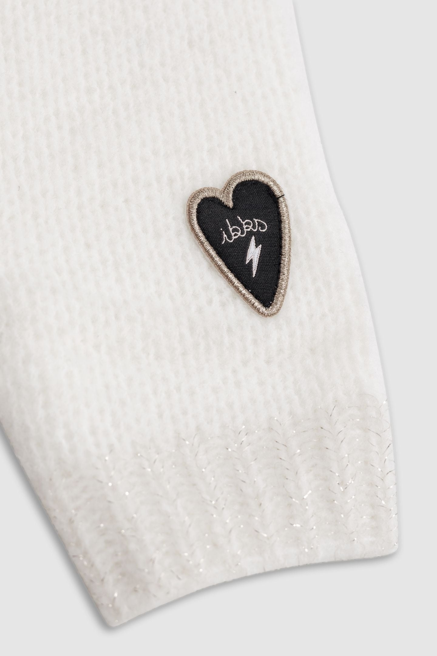 GIRL'S ECRU KNITTED SWEATER WITH EMBROIDERED MESSAGE 4