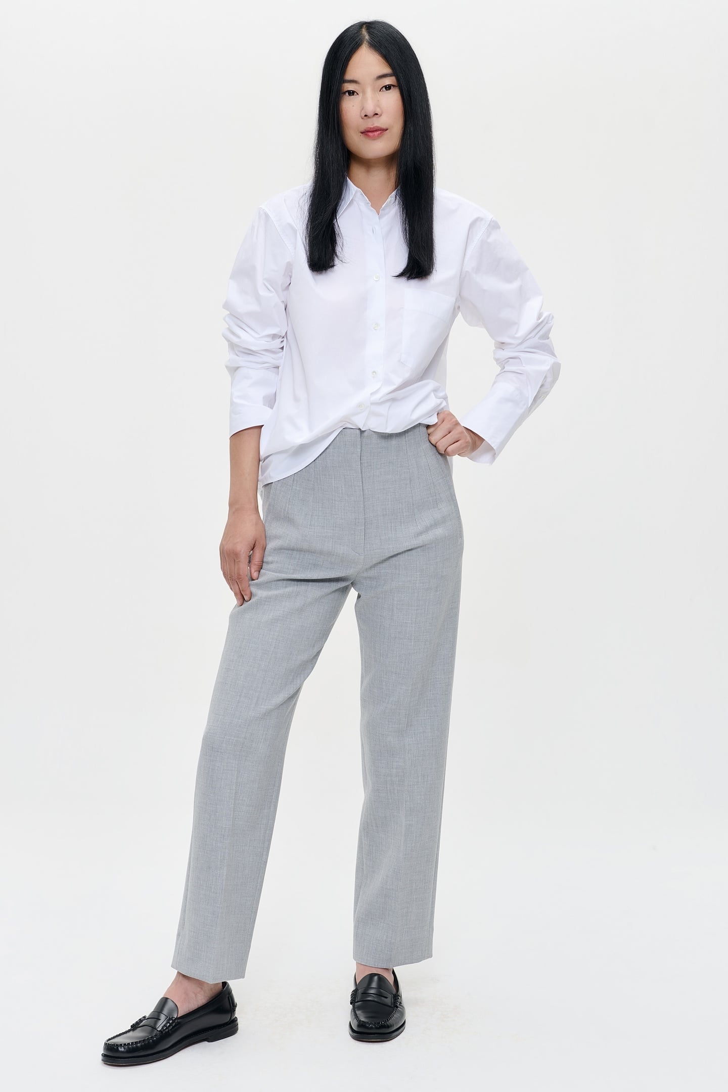 COMPACT STRTCH COLETTE PANTS LIGHT GREY MELANGE 2