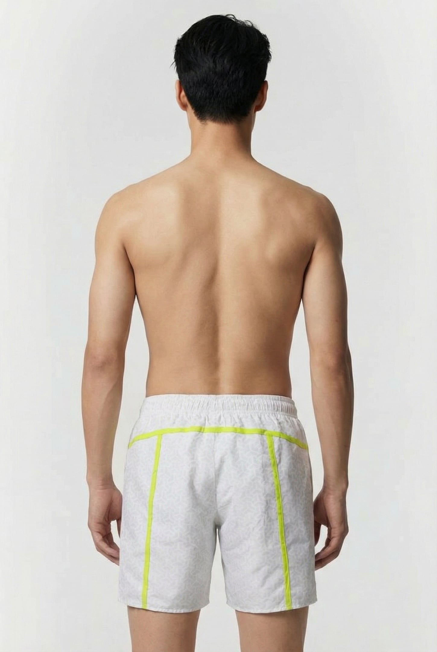 MEN'S ARENA PRO_FILE BEACH BERMUDA PRINT WHITE-SOFT GREEN 2