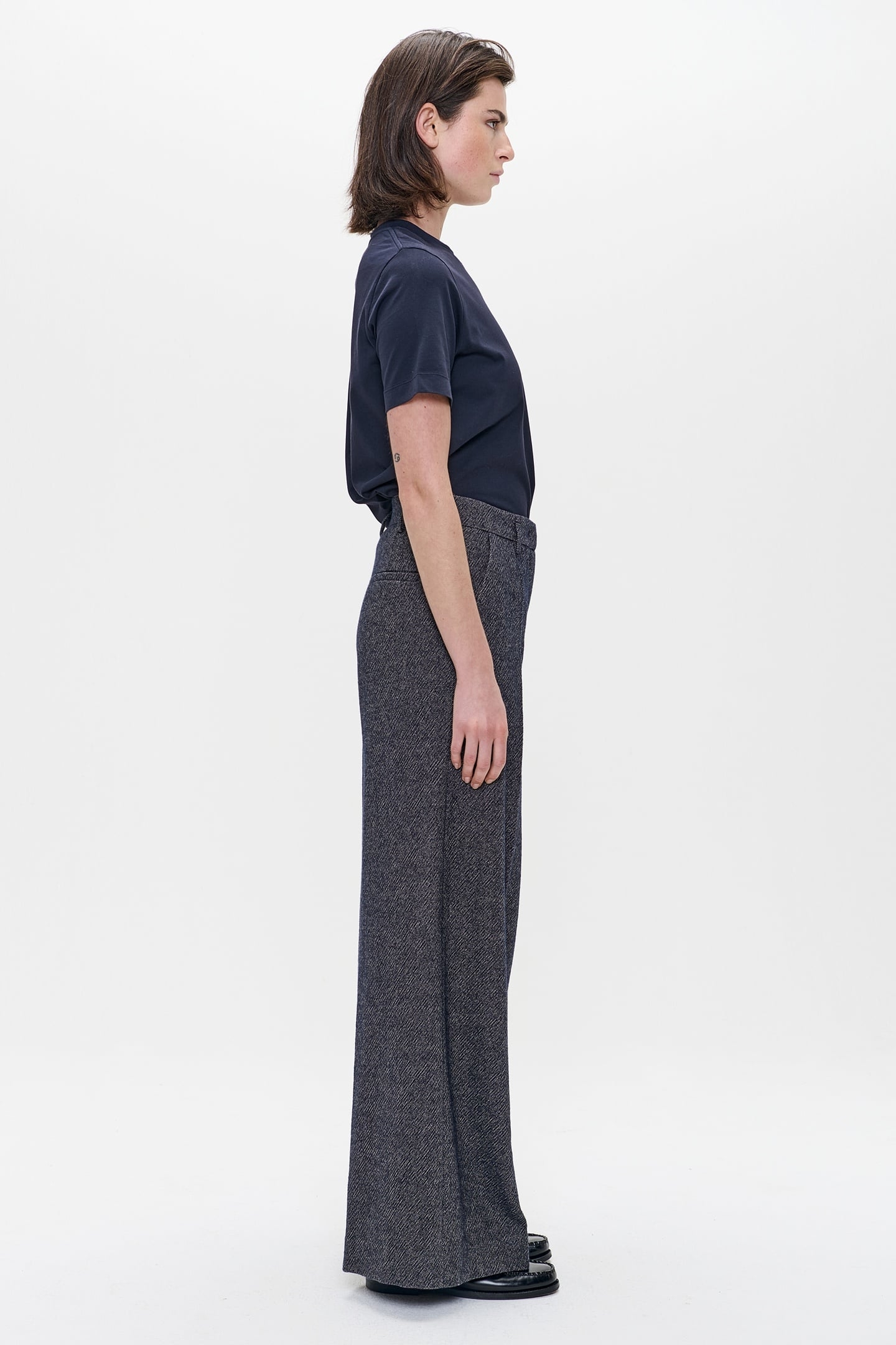 WOOL MIX WIDE LEG PANTS MIDNIGHT BLUE 3