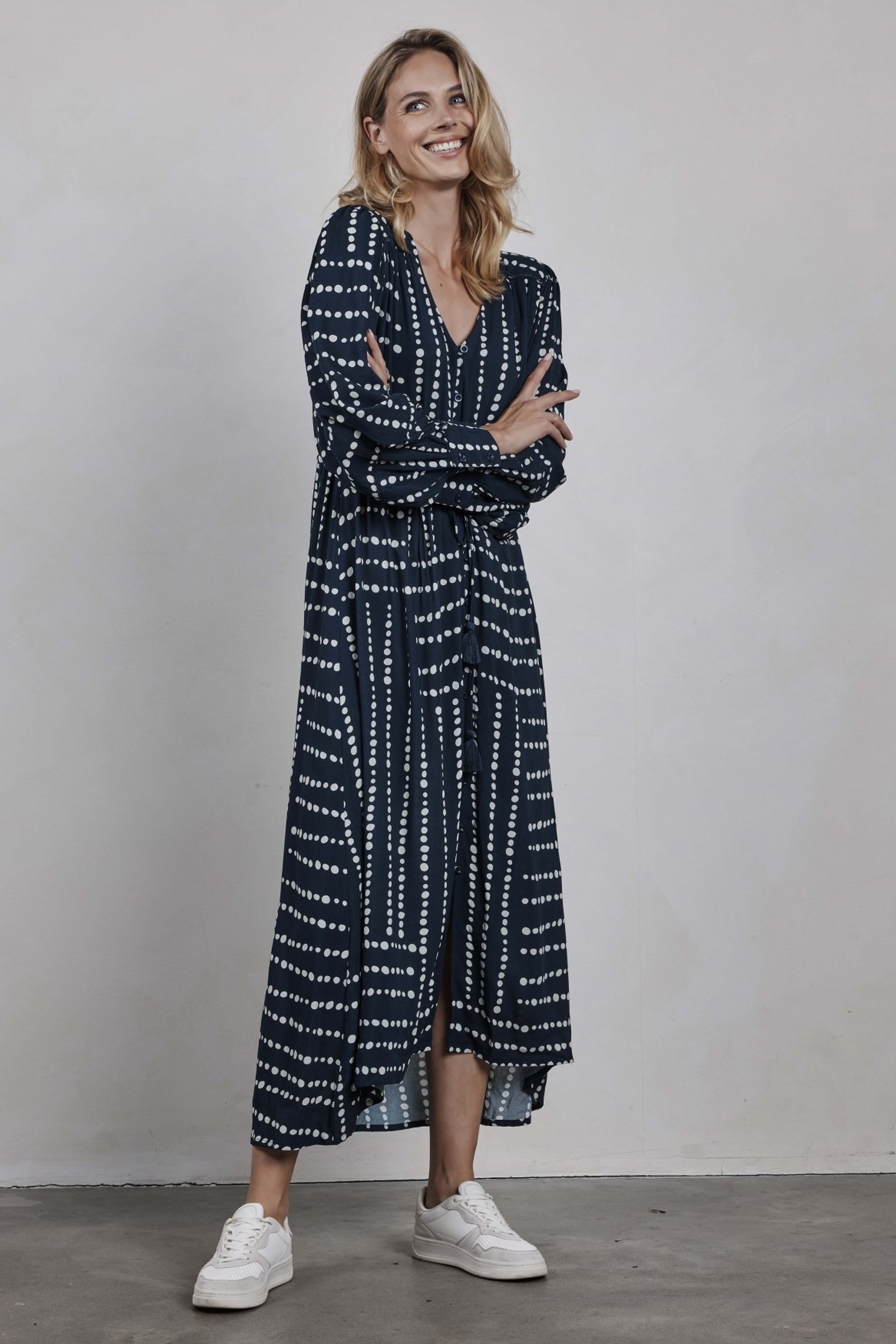 DRESS COSTA DARK BLUE SOURCE PRINT 1