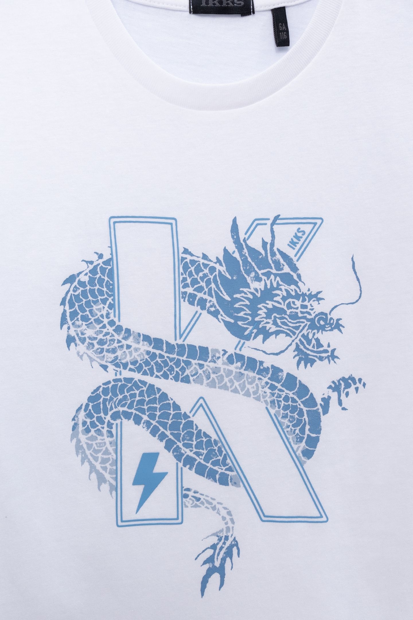 WHITE ORGANIC COTTON T-SHIRT DRAGON-K 3