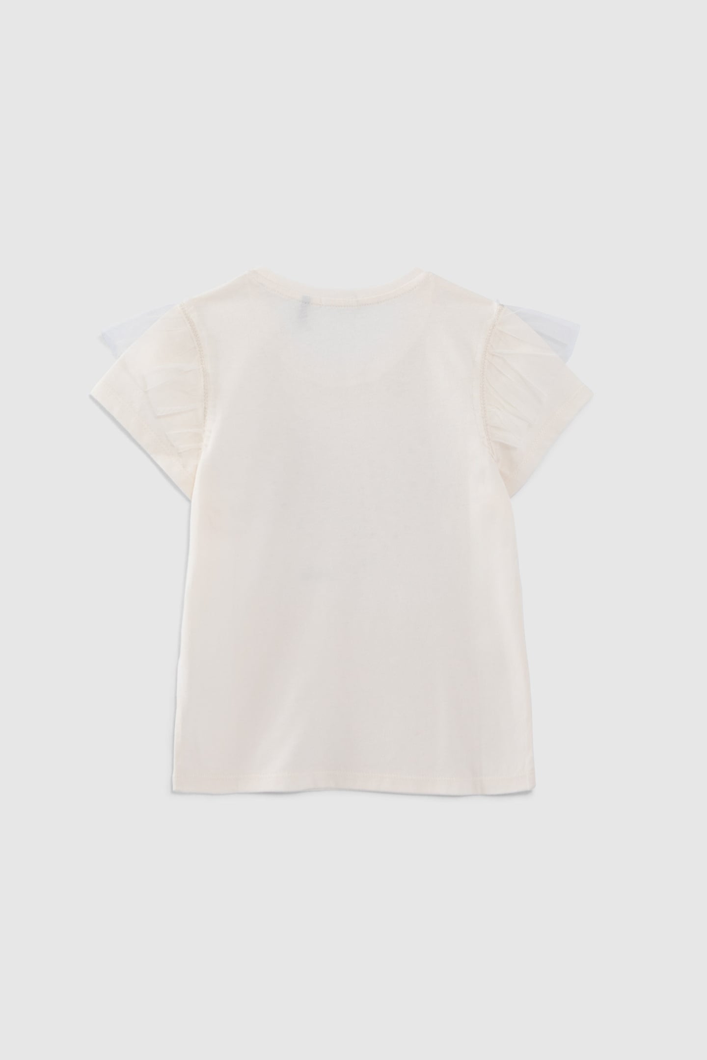 GIRLS’ ECRU T-SHIRT WITH HEART-SHAPED FLOWER DECOR 2