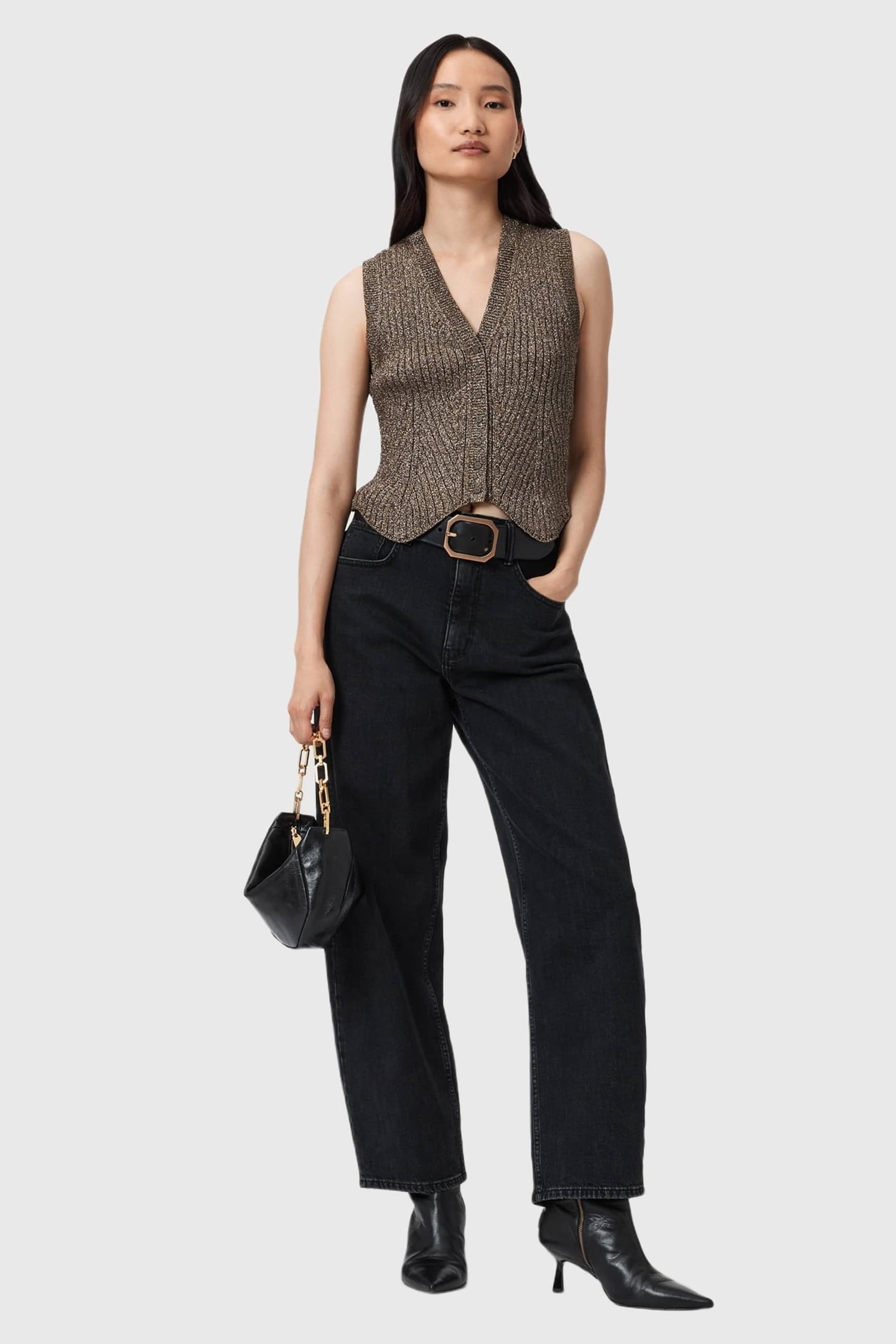 CRUZ SHINE WAISTCOAT BRONZE BROWN 3