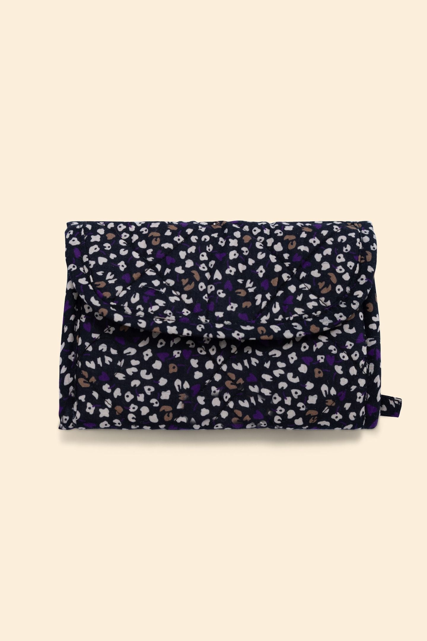 DARK PURPLE MICRO LEO FLORAL PRINT CLUTCH BAG DARK PURPLE 1