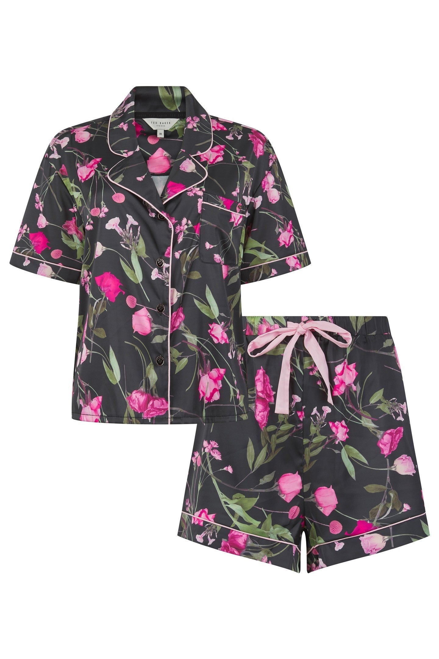 PENNY SHORT SATIN PJ BLACK DIGITAL PRINT 1