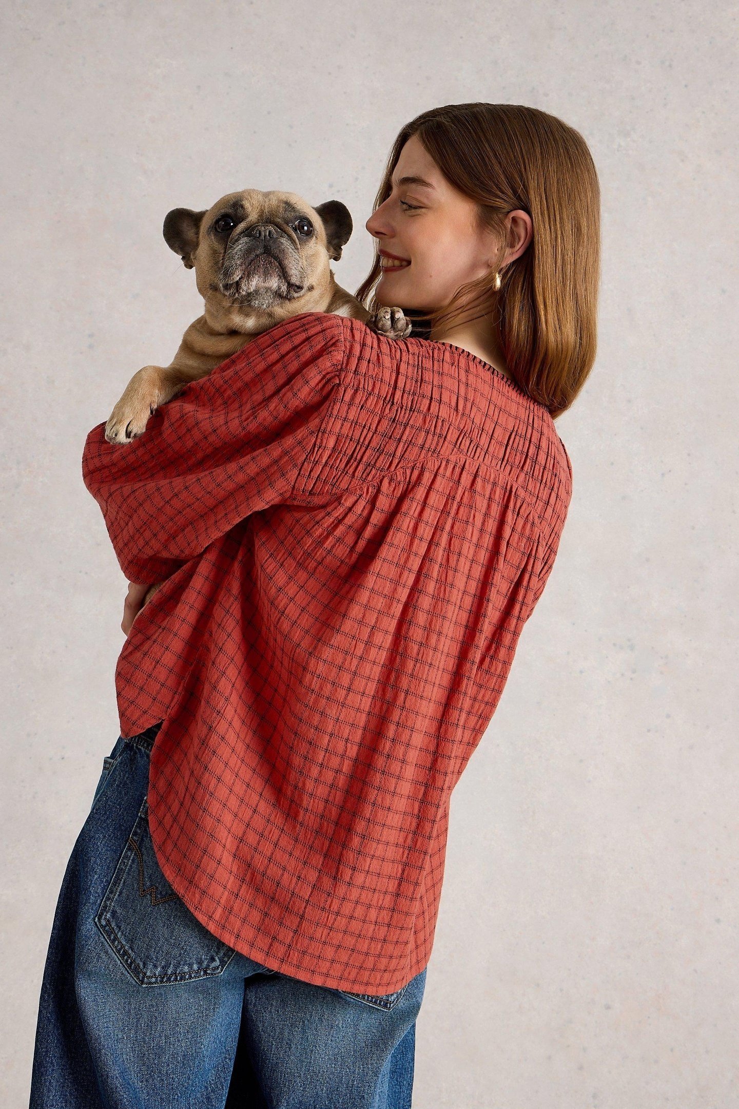 TASHA CHECK TOP MID RED 4