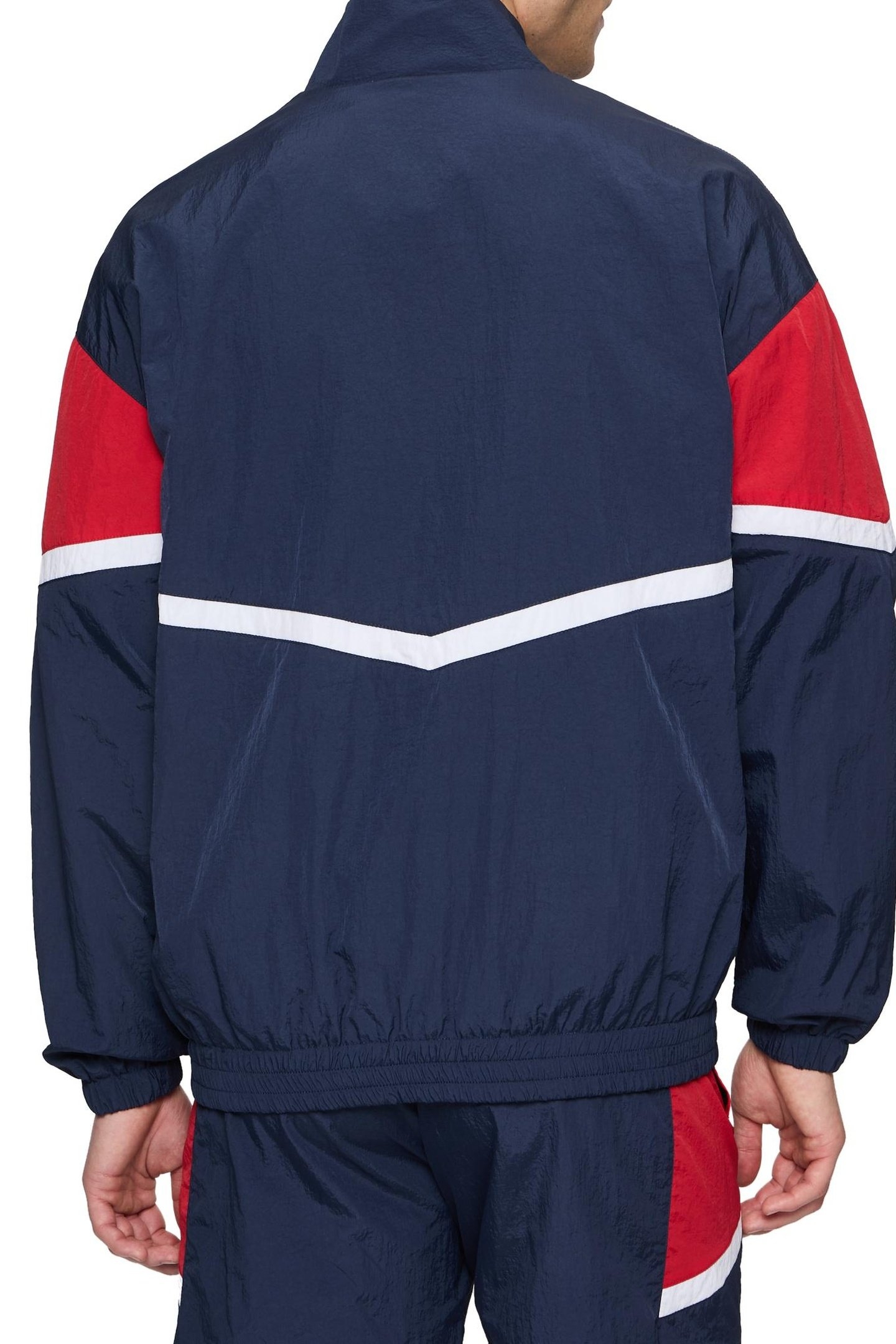 LOCHRISTI LOOSE TRACK JACKET BLACK IRIS-TRUE RED 3