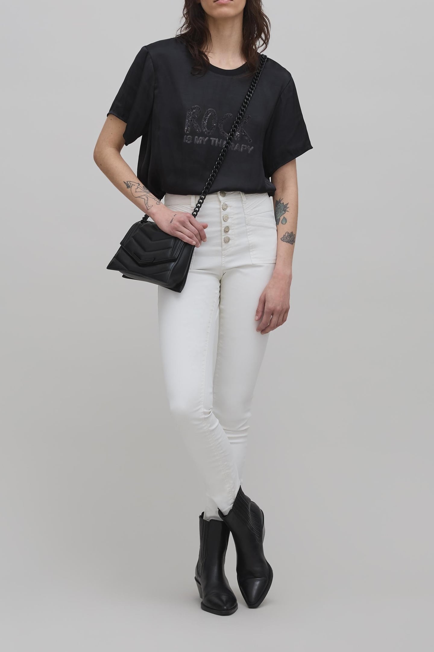 BLACK RECYCLED POLYESTER SEQUIN EMBROIDERED 4